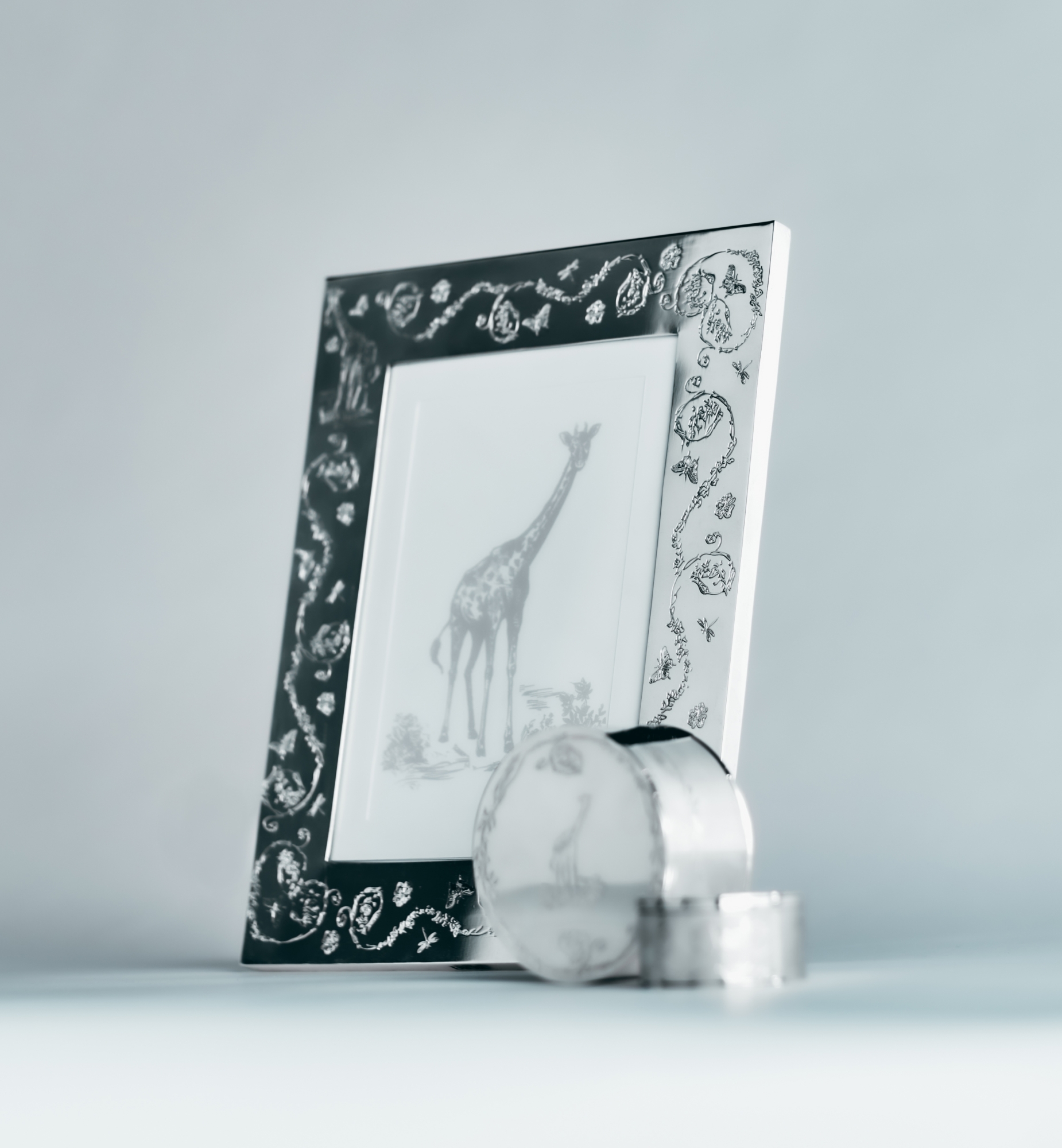 大号相框 银色饰面金属 Innocence 茹伊印花图案 E13