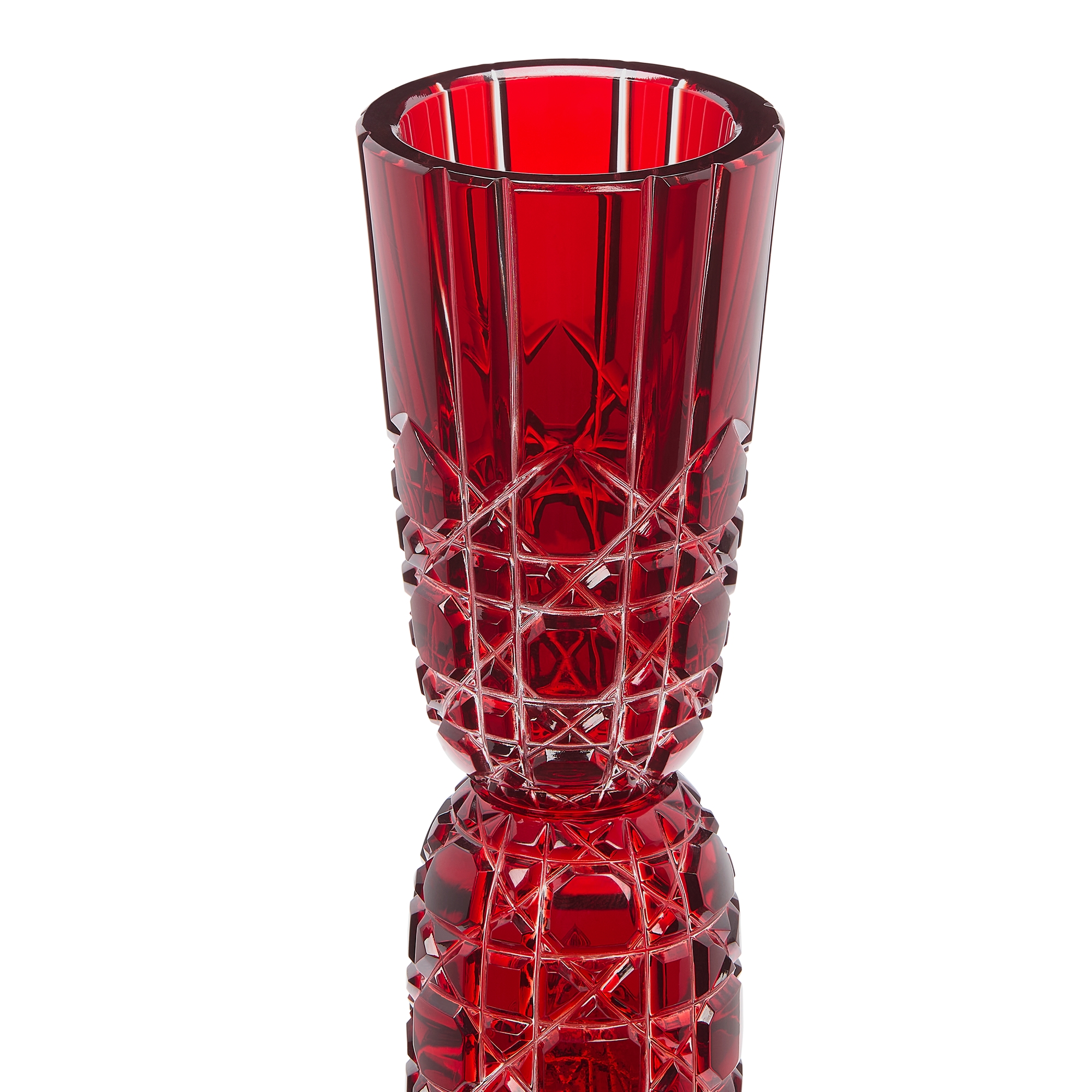 烛台两件套装 红色晶体搭配藤格纹图案 E10