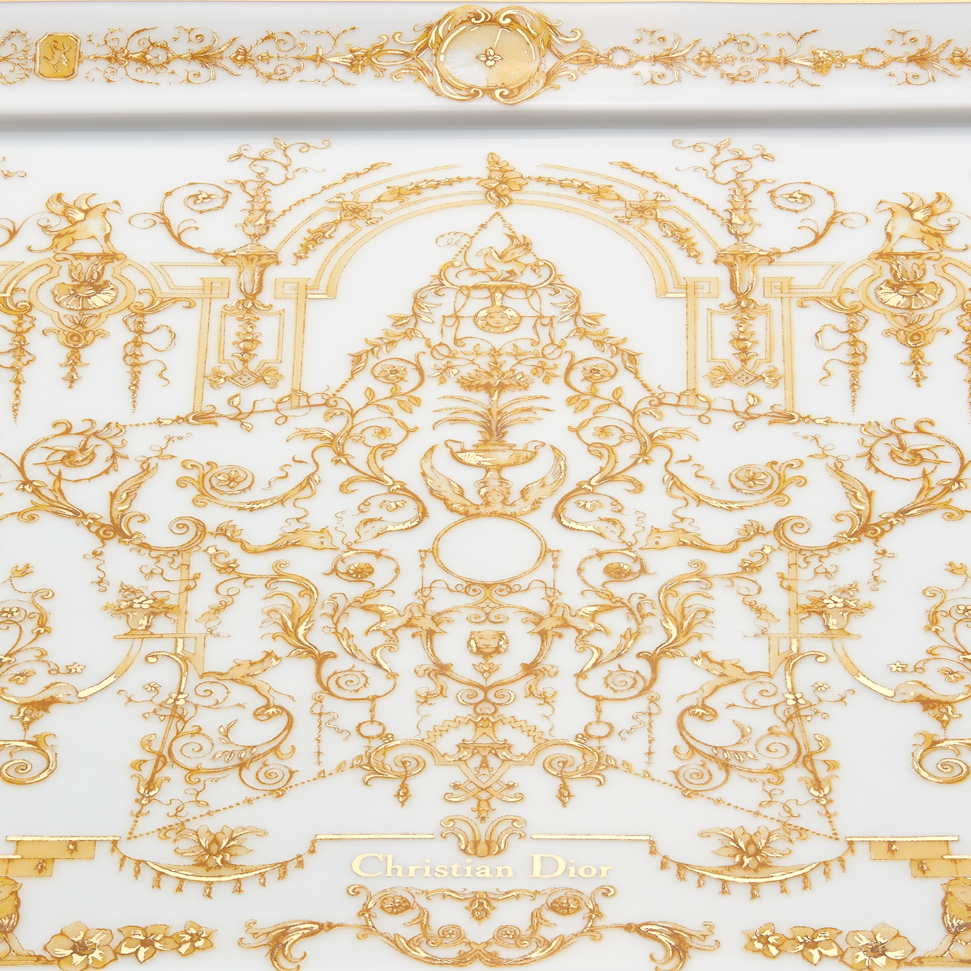 装饰托盘 白色瓷质金色调 Dioresque Stella 图案 E09