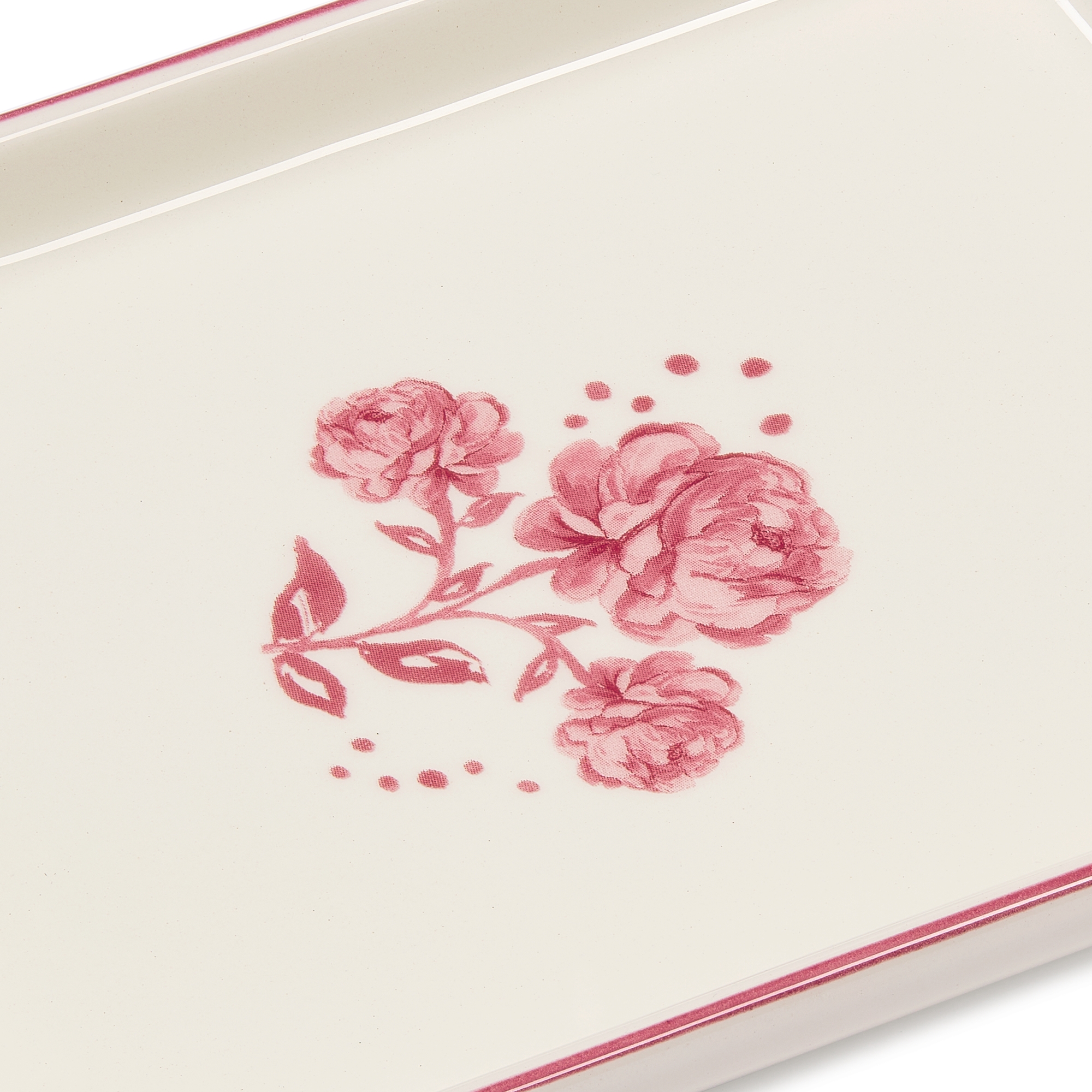 装饰托盘 陶瓷玫瑰图案 E09