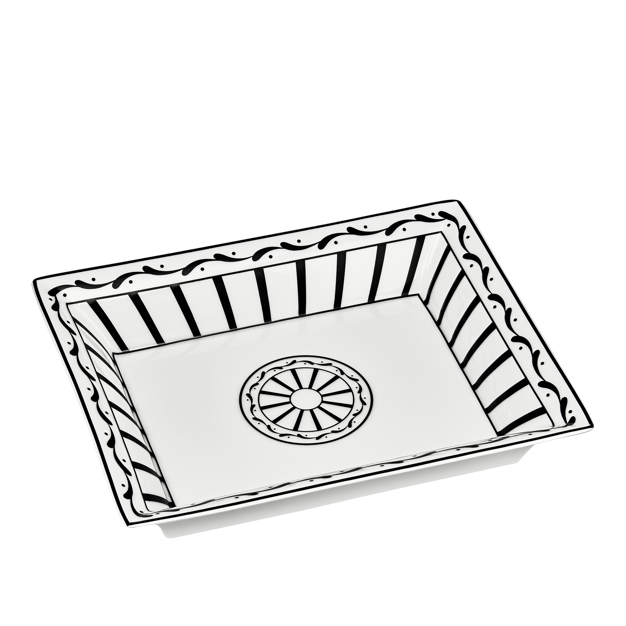 装饰托盘 黑色和白色 Monsieur Dior 图案 E03