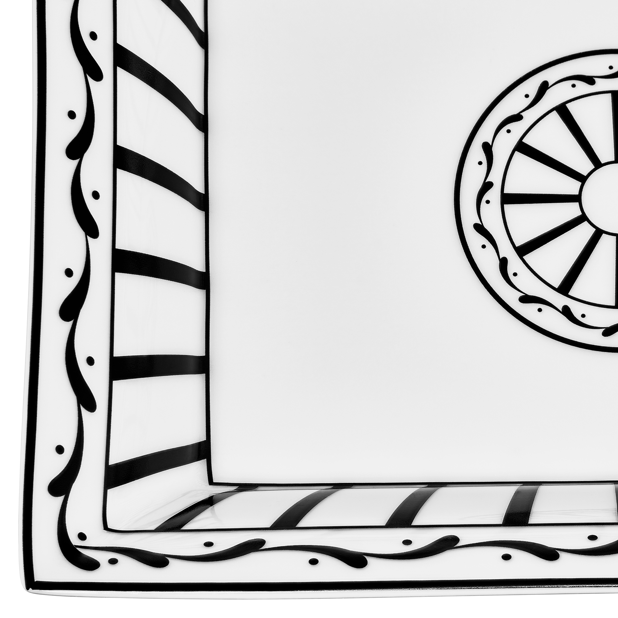 装饰托盘 黑色和白色 Monsieur Dior 图案 E09