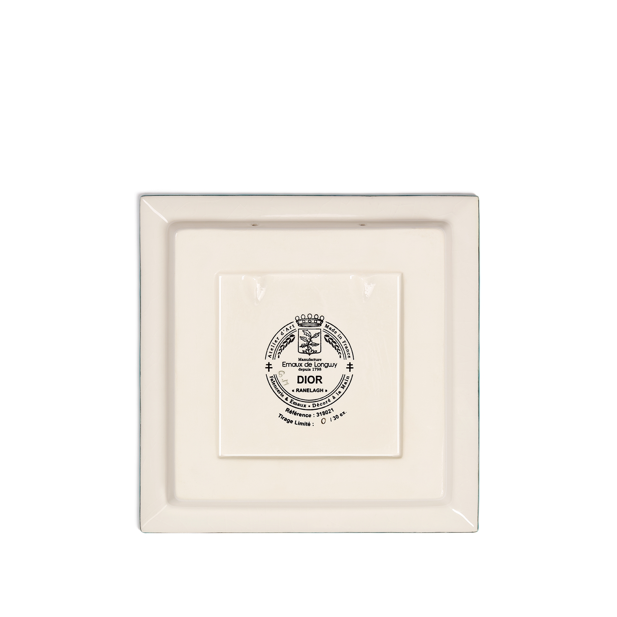 装饰托盘 Dior 与 Manufacture des Émaux de Longwy 联名，米色陶瓷和瓷釉多色花卉图案 E08