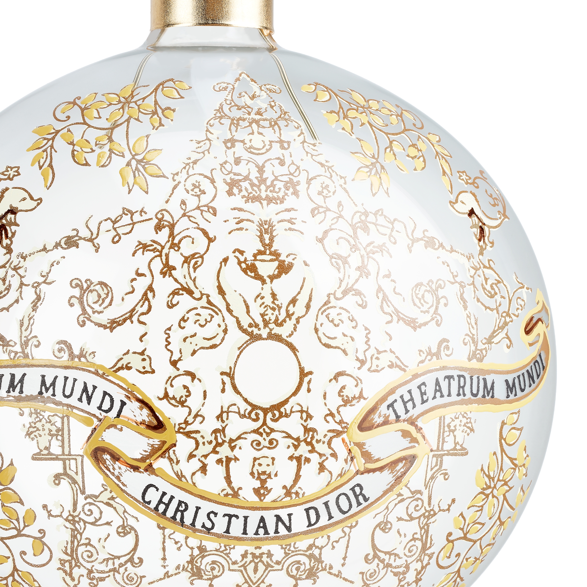 圣诞装饰四件套装 金色调和黑色透明手工吹制玻璃金色调 Dioresque Stella 图案 E11