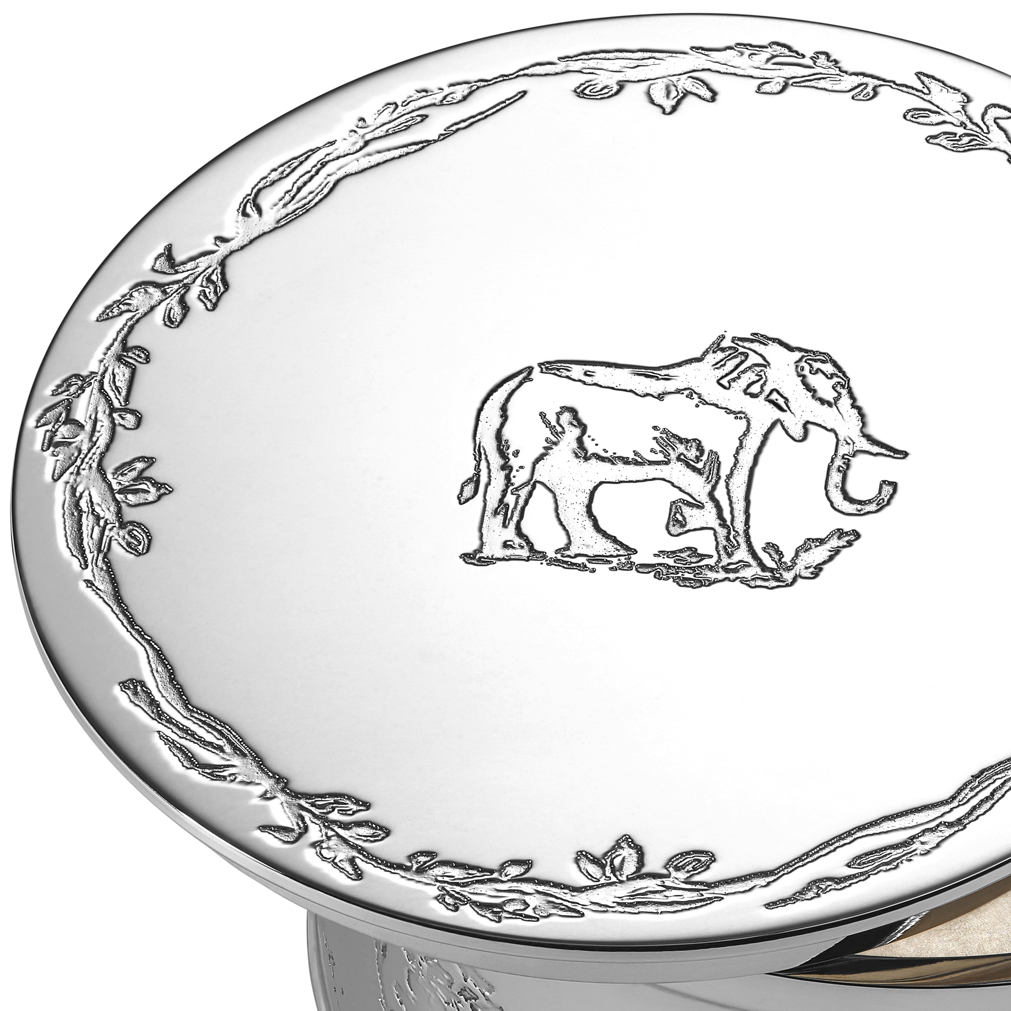 儿童牙齿纪念盒 银色饰面金属 Innocence 茹伊印花图案 E09