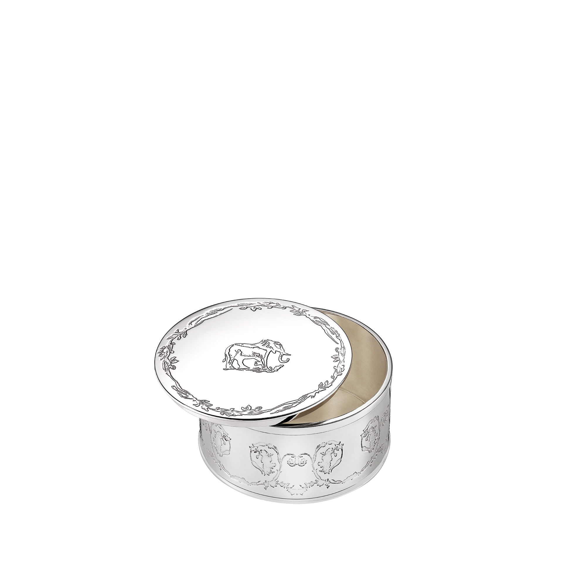 儿童牙齿纪念盒 银色饰面金属 Innocence 茹伊印花图案 E10