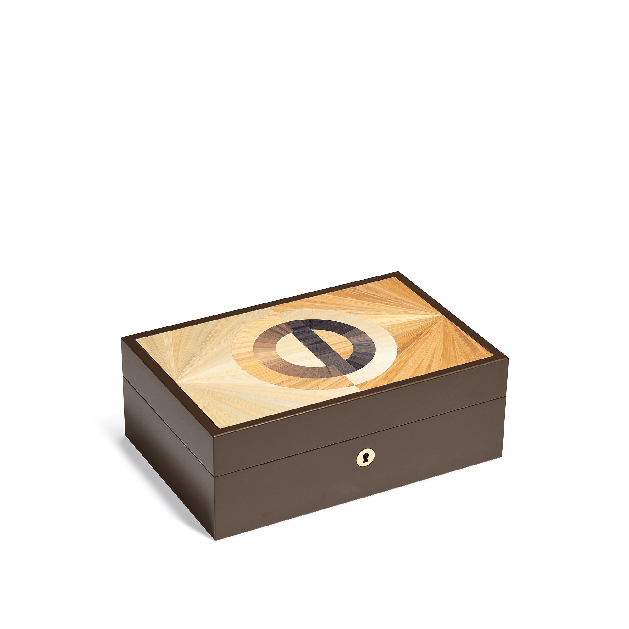 雪茄盒 米色麦秸细工镶嵌 CD Entrelacés 图案 E03