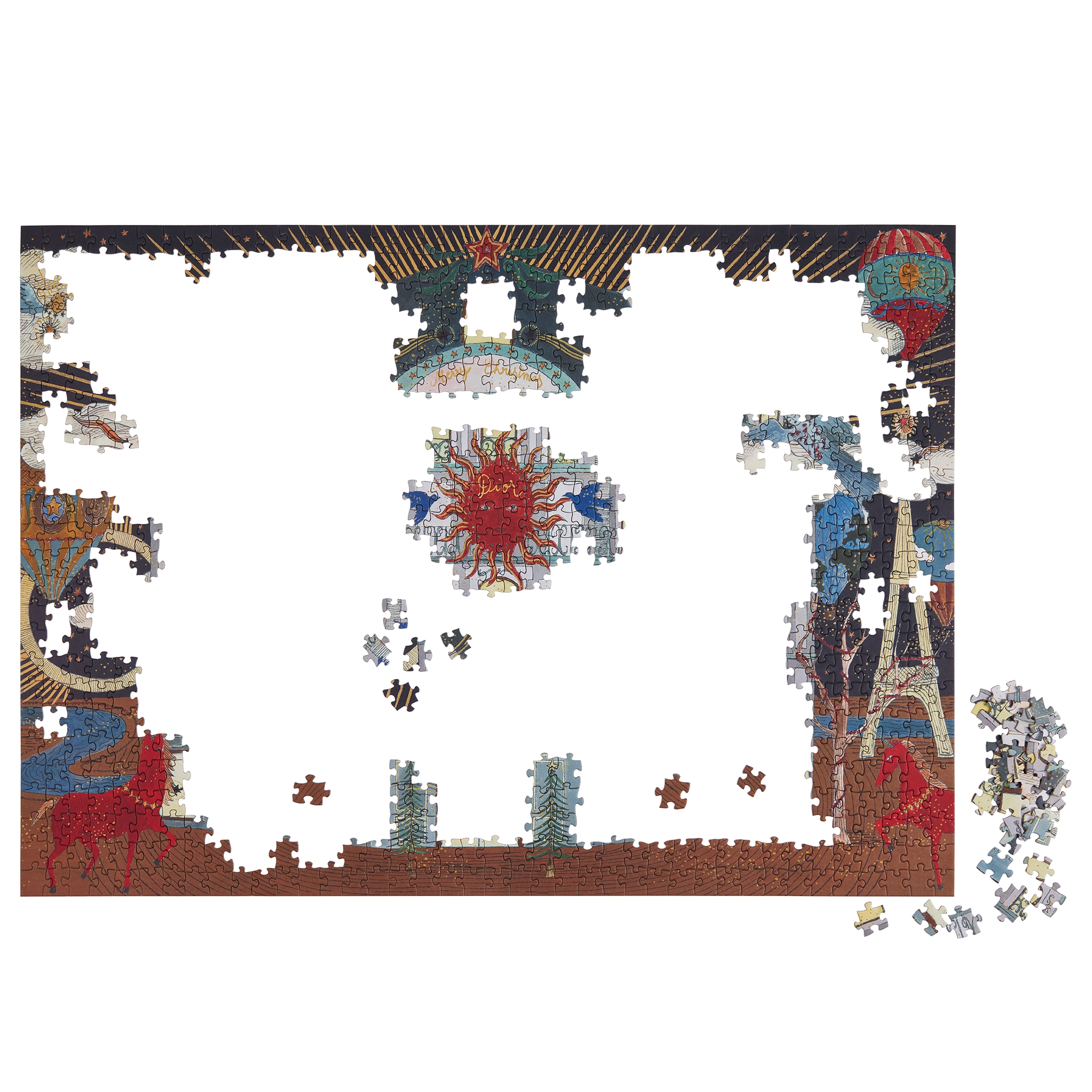 拼图（1,000 块） 多色 30 Montaigne 和热气球图案 E03