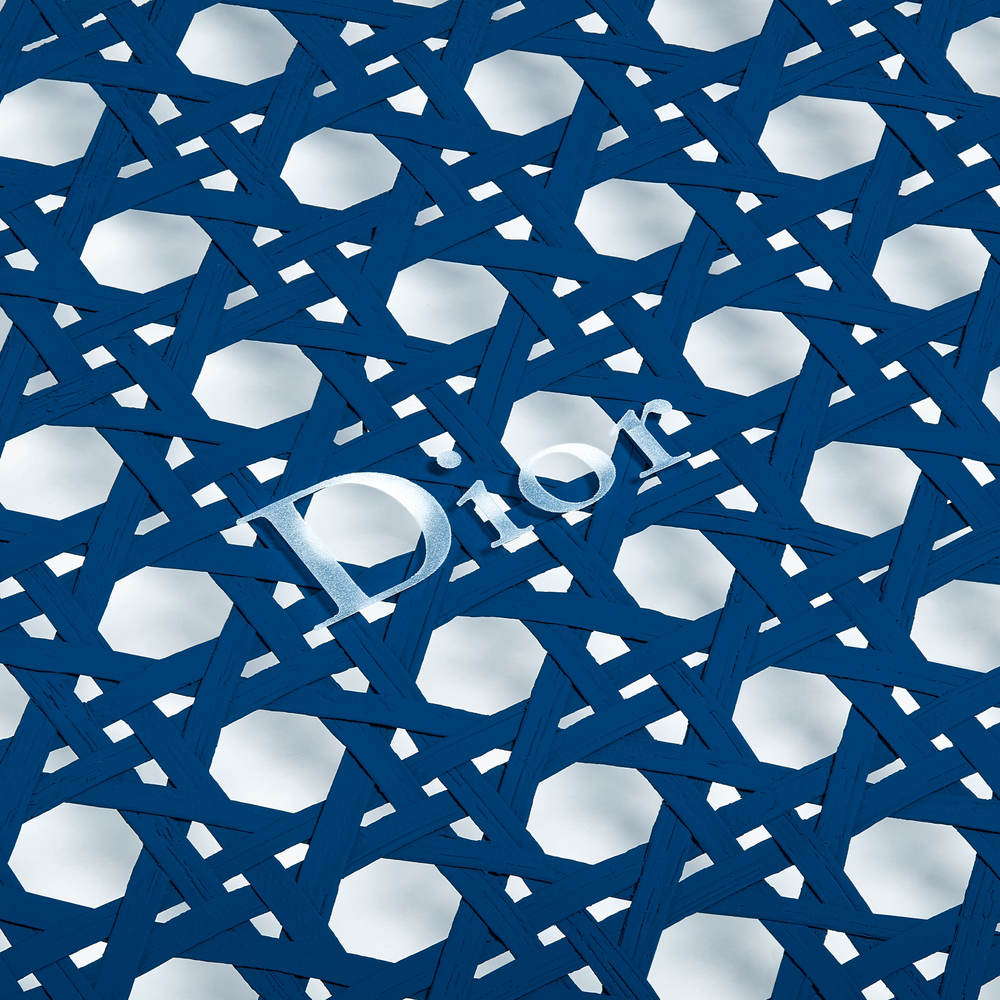 托盘 蓝色人工树脂和藤条 Provence 藤格纹 E10