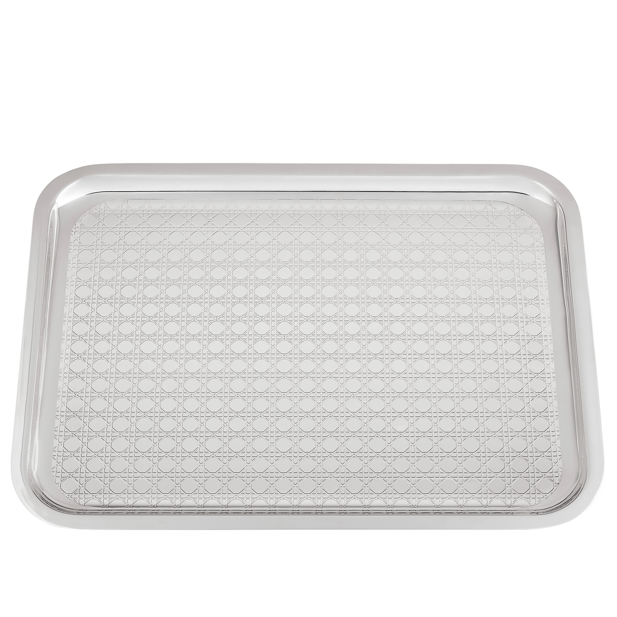 托盘 银色饰面金属藤格纹 E01