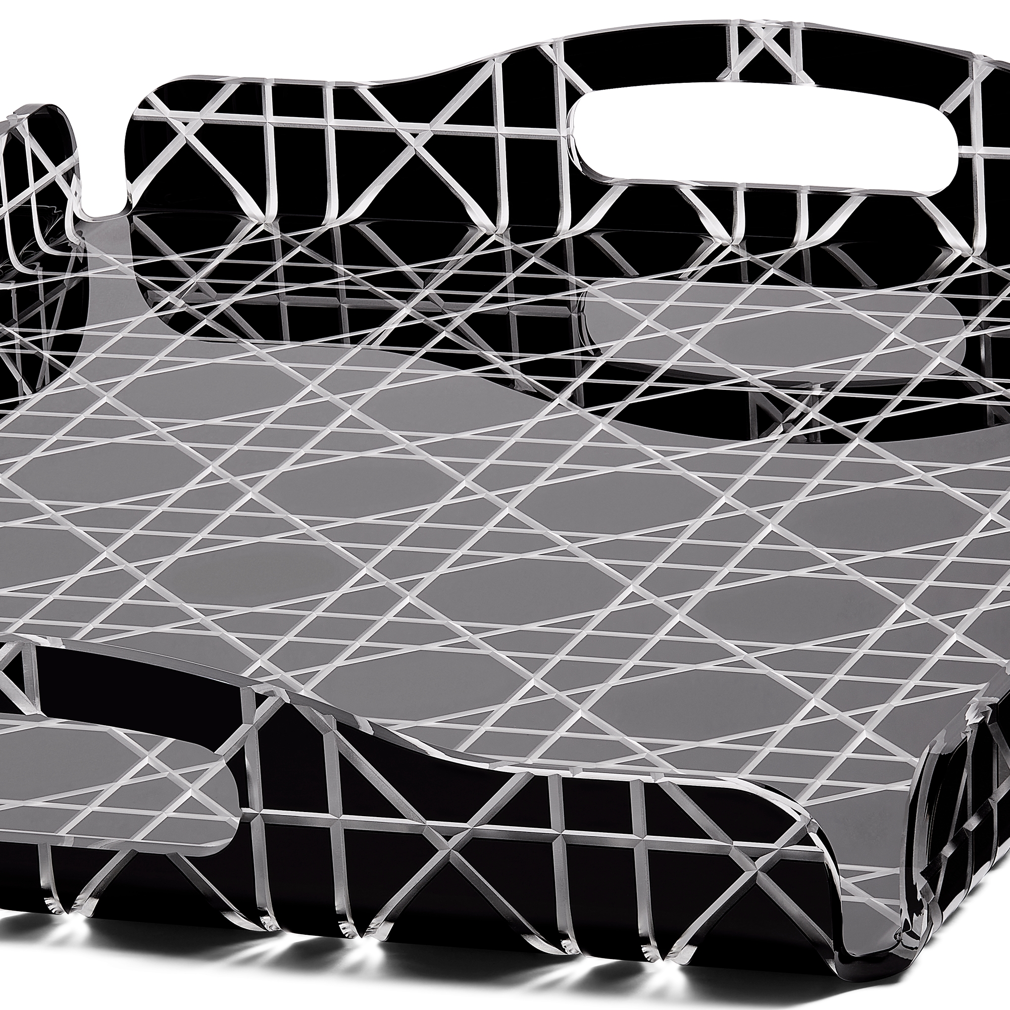 托盘  黑色藤格纹 E09