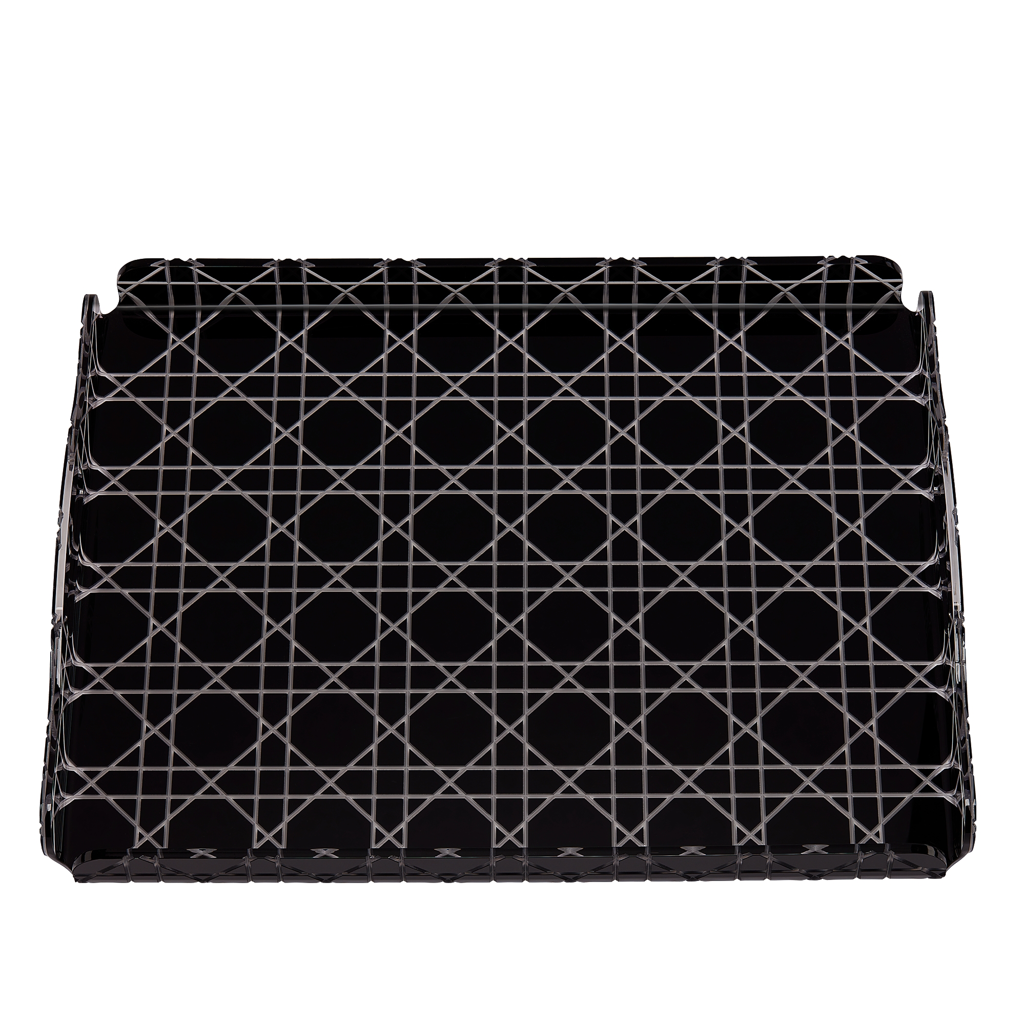 小号托盘 黑色藤格纹 E06