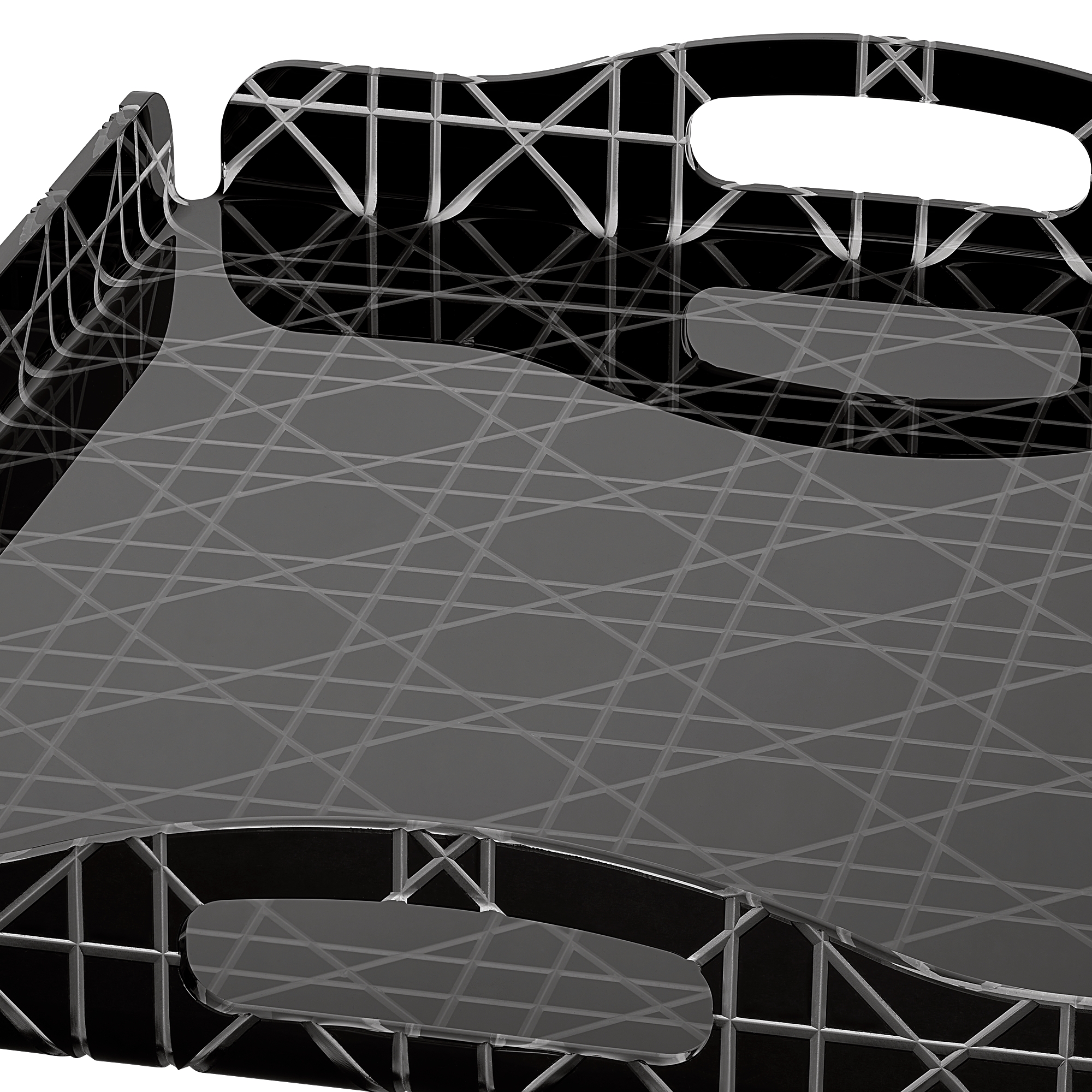小号托盘 黑色藤格纹 E09