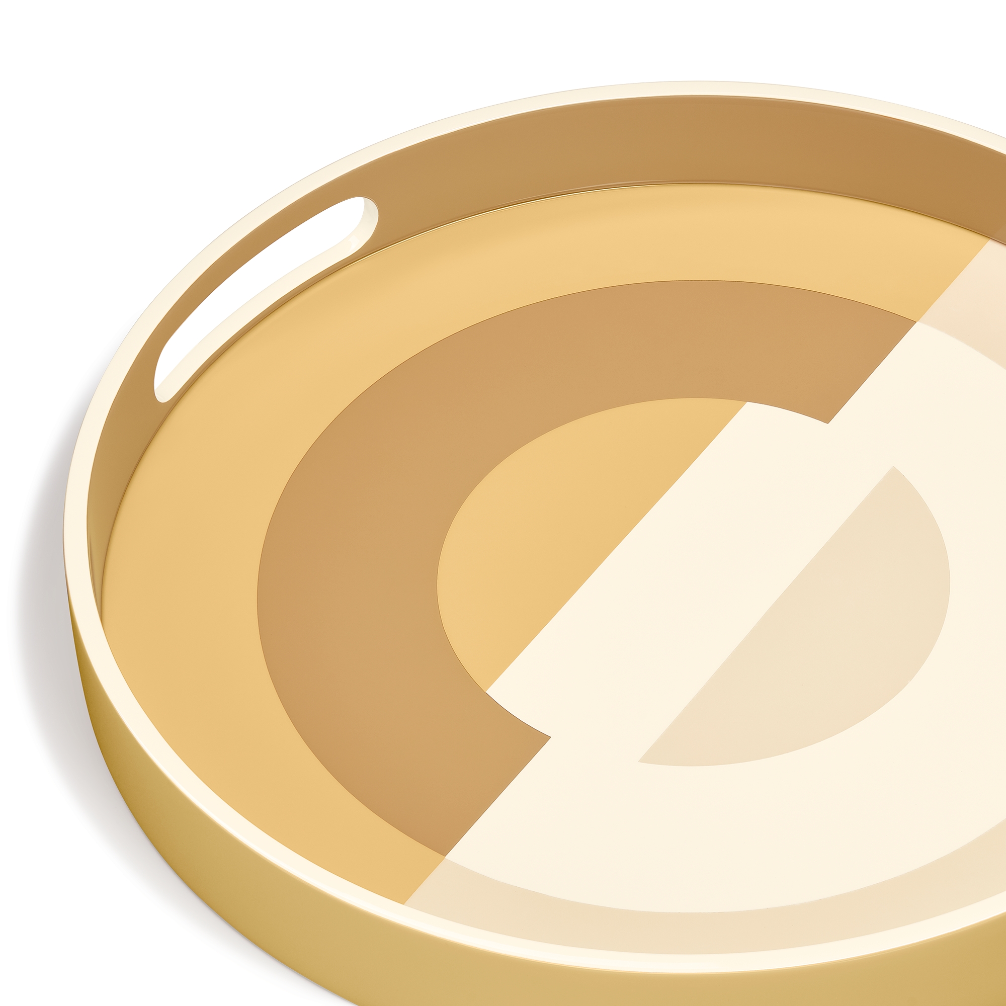 托盘 涂漆木头米色 CD Entrelacés 图案 E09