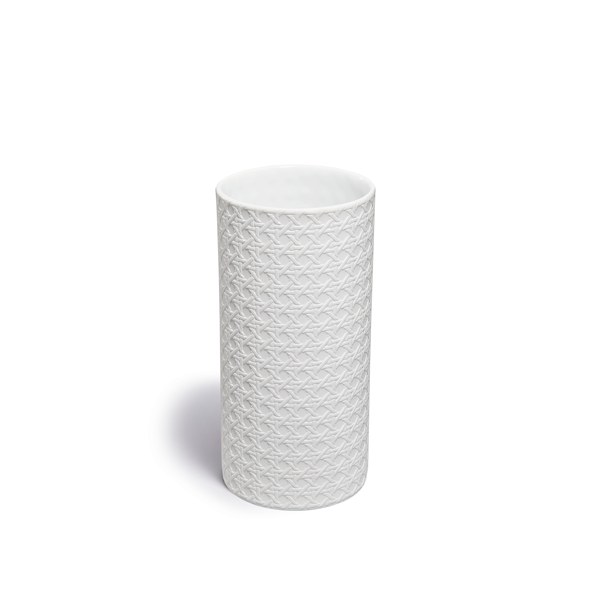 圆柱形花瓶 白色瓷质凸起 Miss Dior Cannage 图案 E08