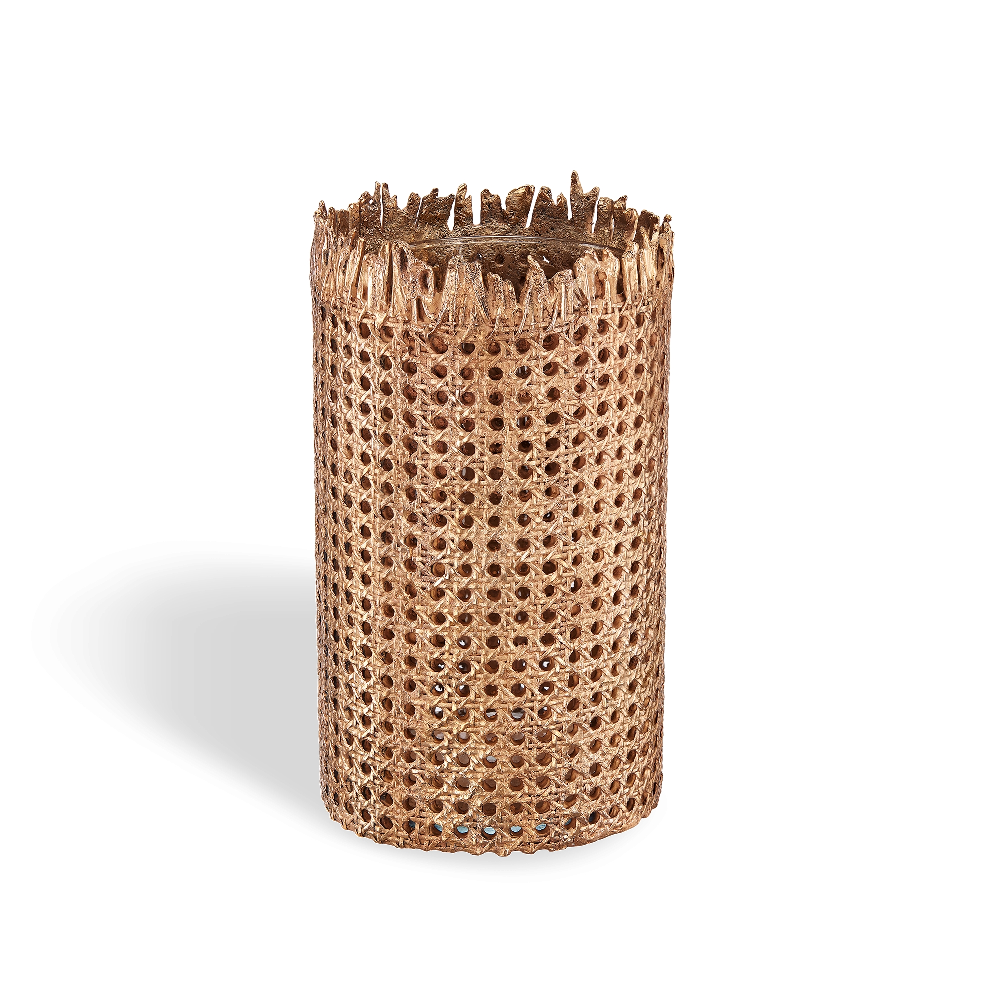 大号圆柱形花瓶 Dior 与 Osanna Visconti 联名，铜质藤格纹图案 E08