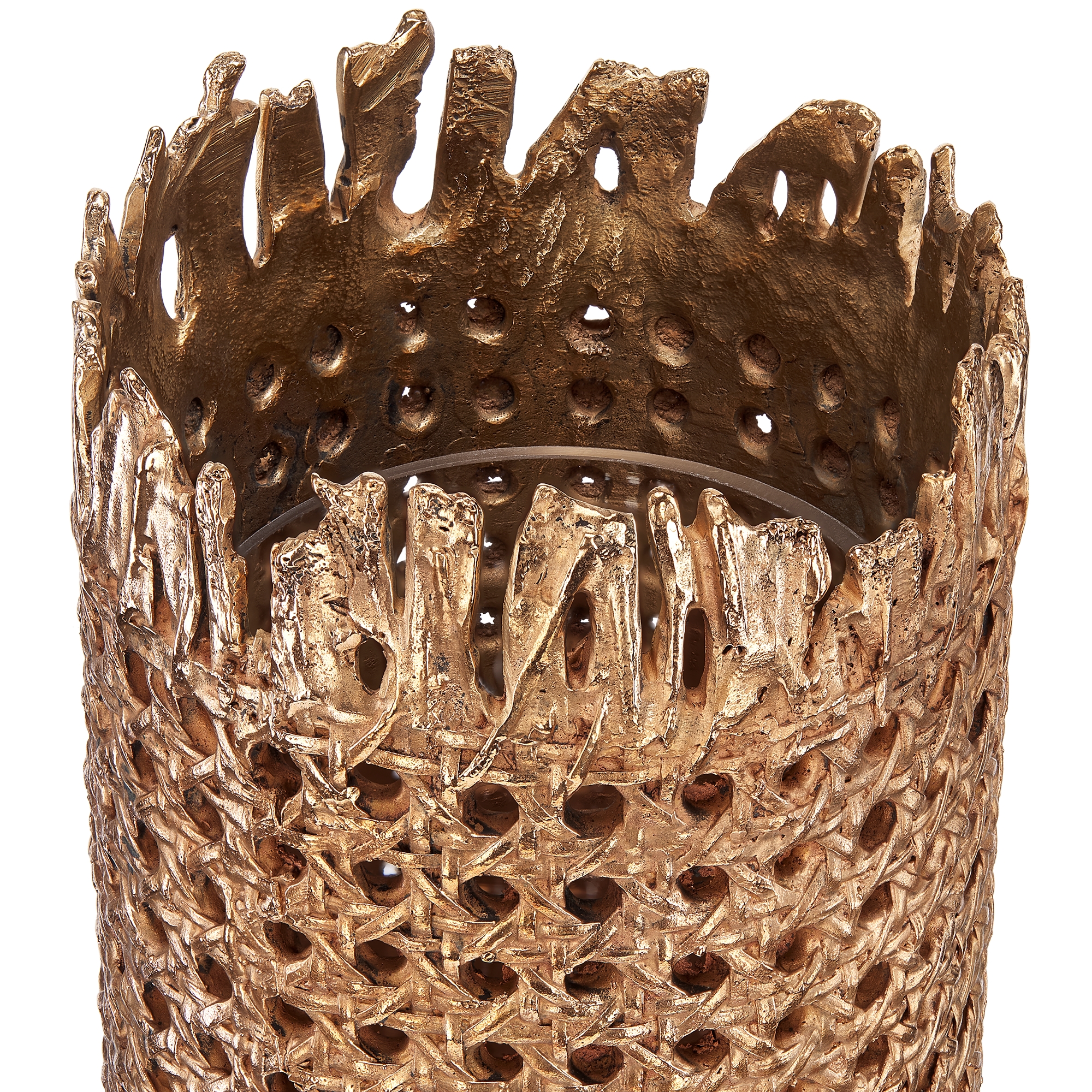 圆柱形花瓶 Dior 与 Osanna Visconti 联名，铜质藤格纹图案 E09