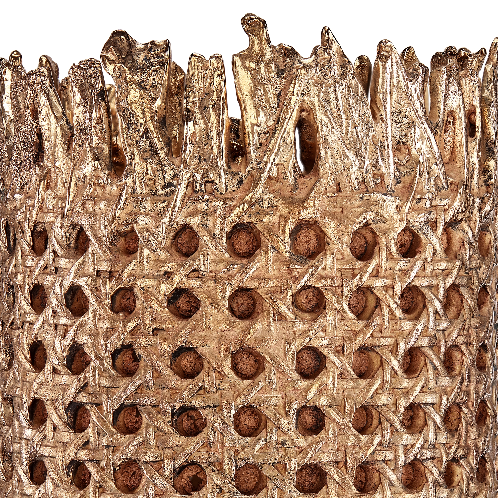 圆柱形花瓶 Dior 与 Osanna Visconti 联名，铜质藤格纹图案 E10