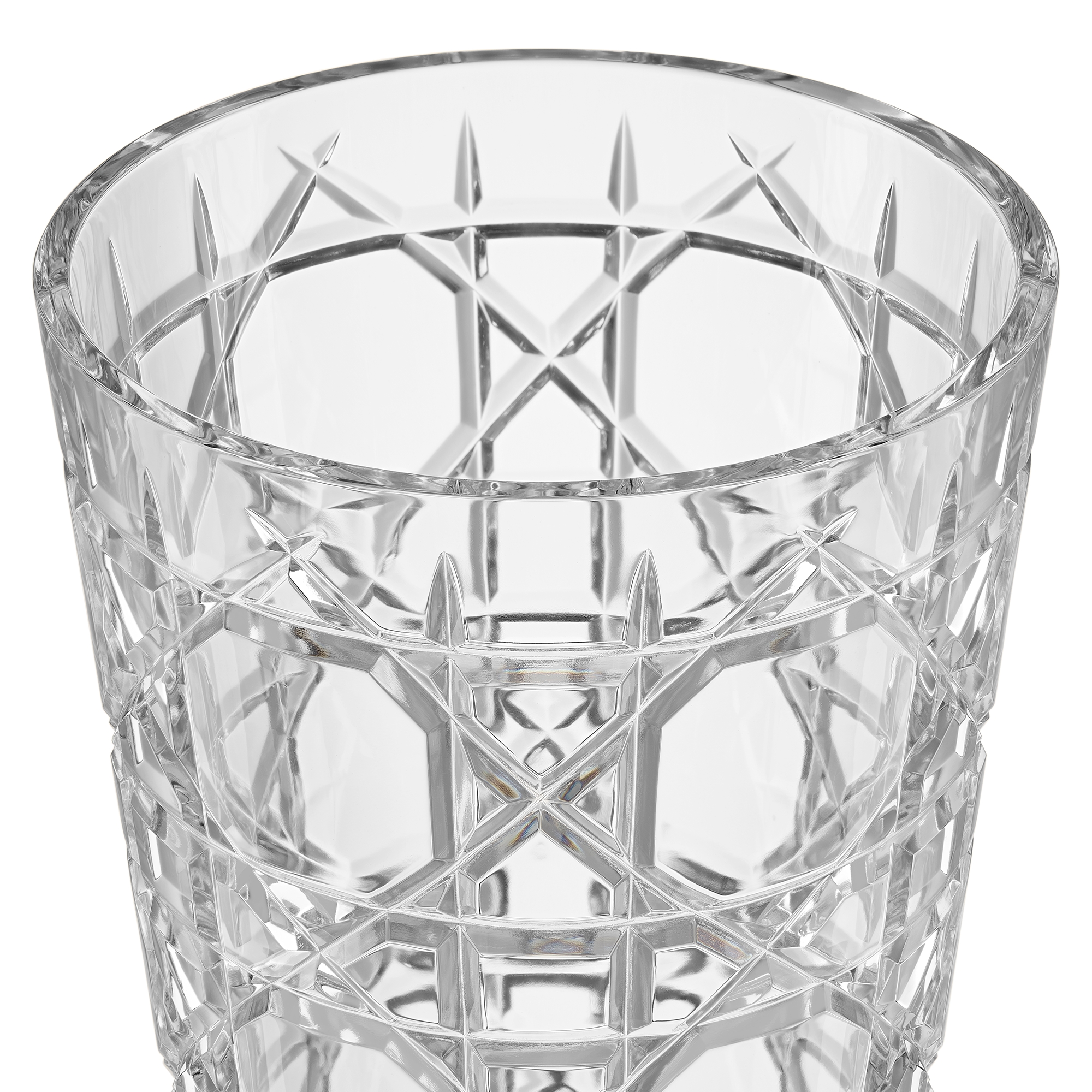 锥形花瓶 无色晶体藤格纹图案 E09