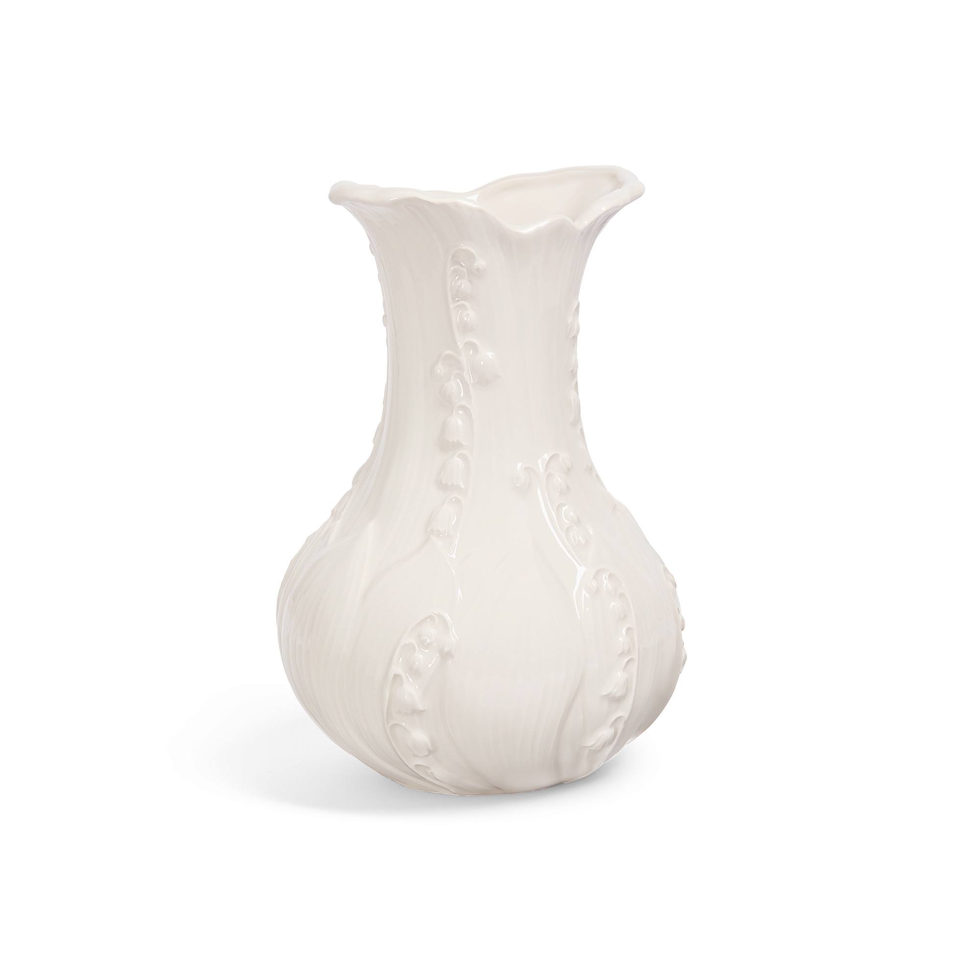 花瓶 白色陶瓷 Lily Dior 凸起图案 E03