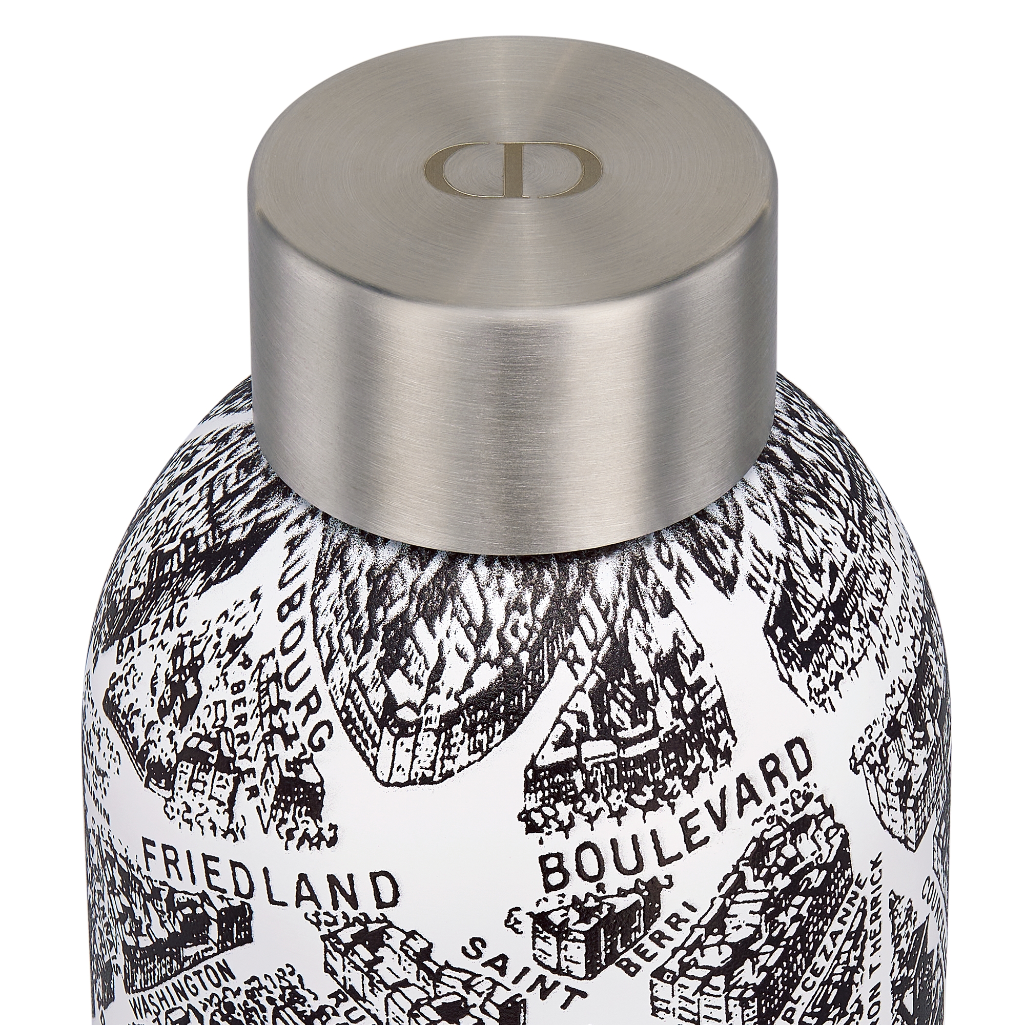 水瓶 白色和黑色 Plan de Paris 图案 E10