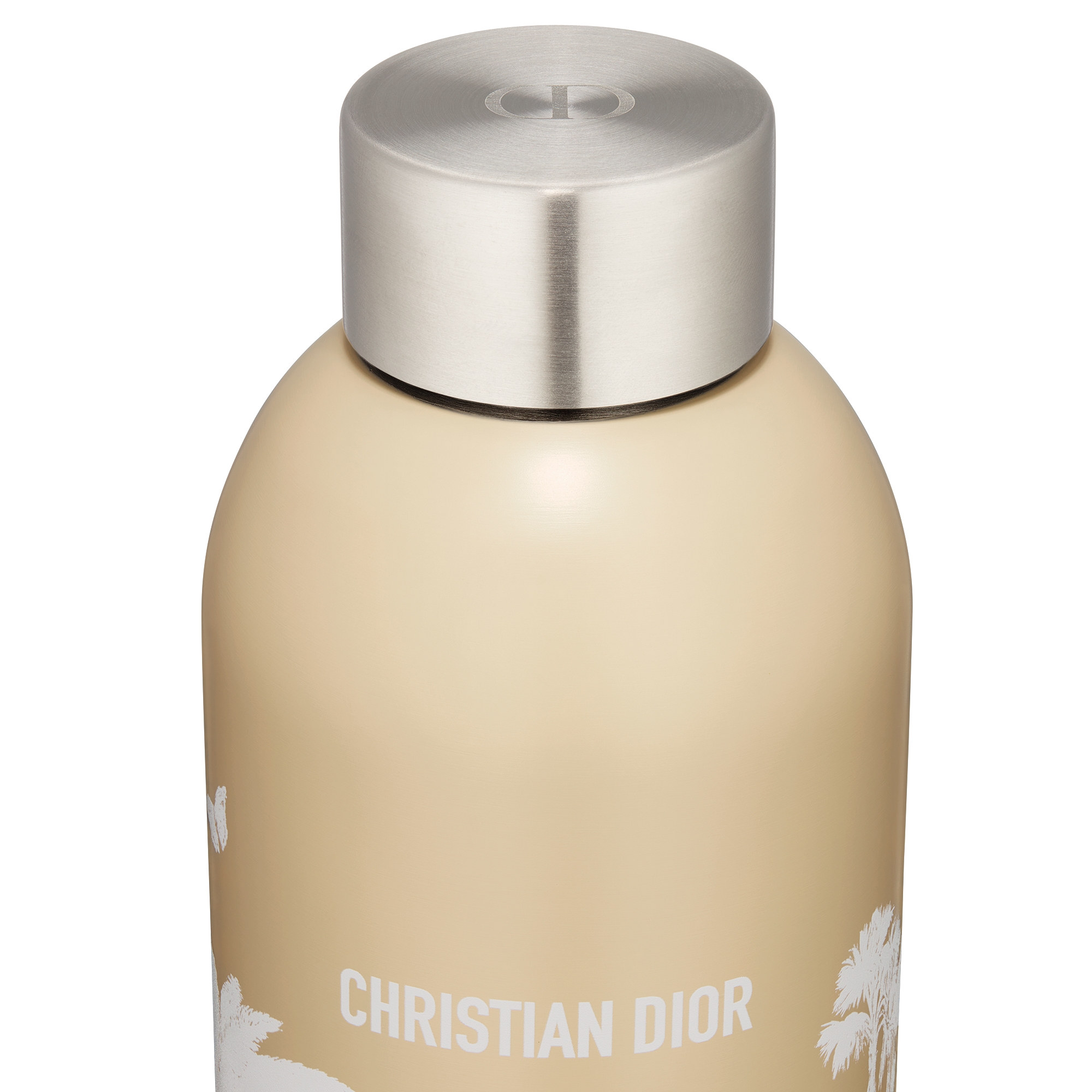 水瓶 不锈钢，米色和白色 Palms 茹伊印花 E10