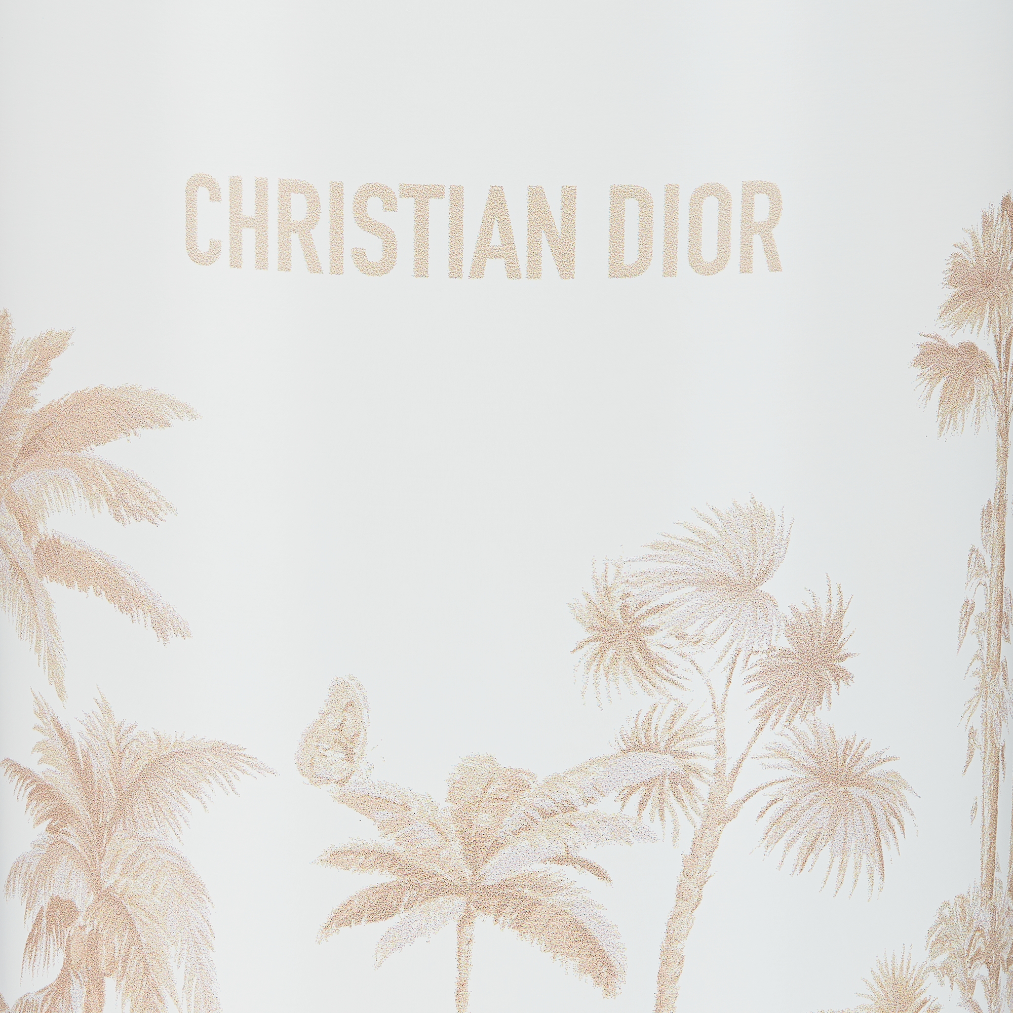 随行杯 不锈钢，白色和米色 Palms 茹伊印花图案 E10