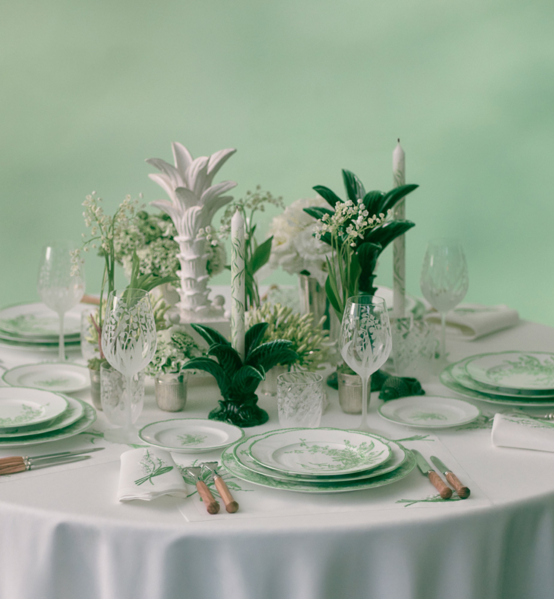 甜品碟 迪奥铃兰系列绿色细节 E14