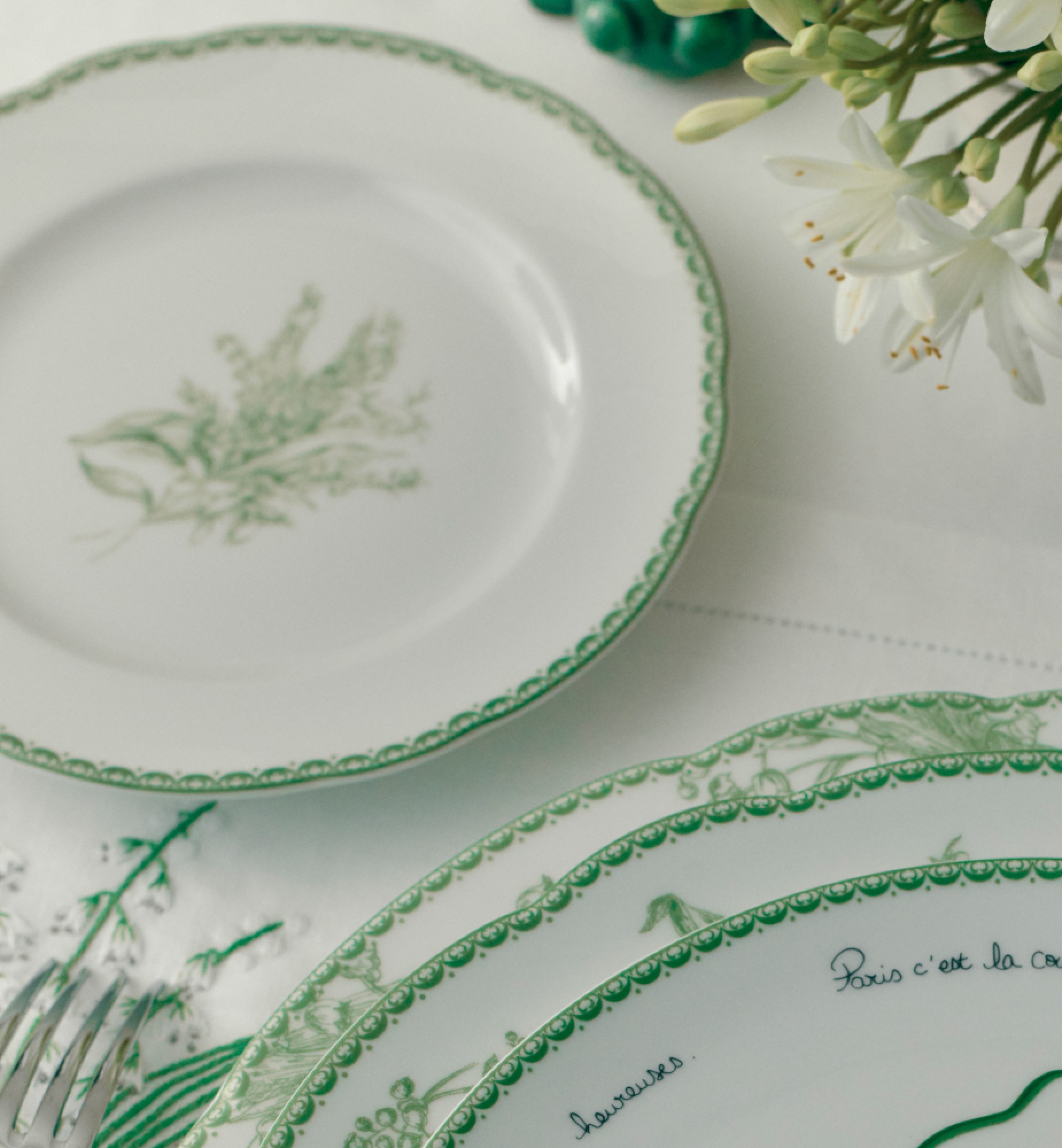 小吃碟 迪奥铃兰系列绿色细节 E12