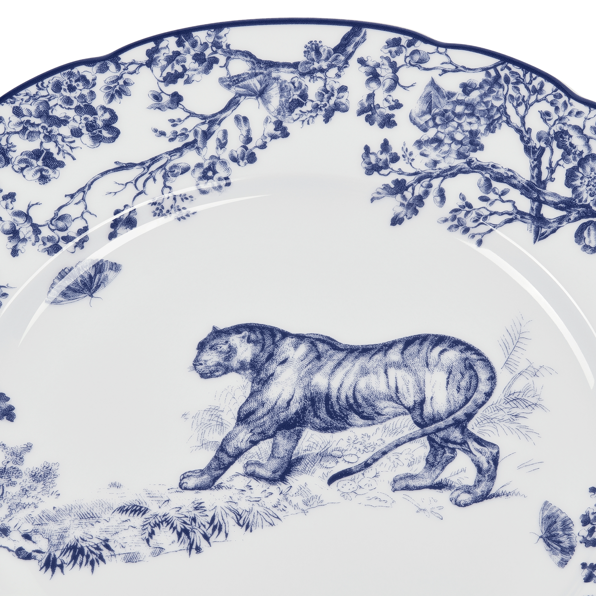 甜品碟 蓝色 Tiger 茹伊印花 E09