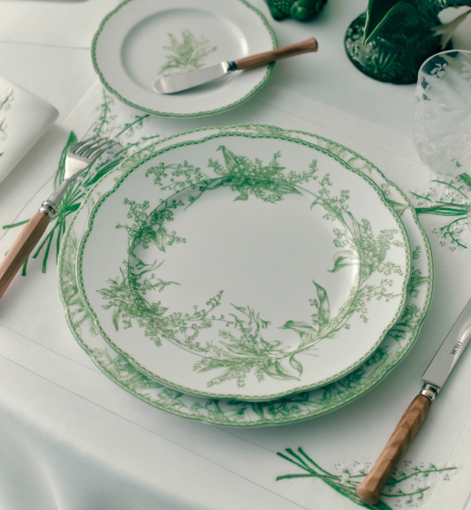 装饰盘 迪奥铃兰系列绿色细节 E13