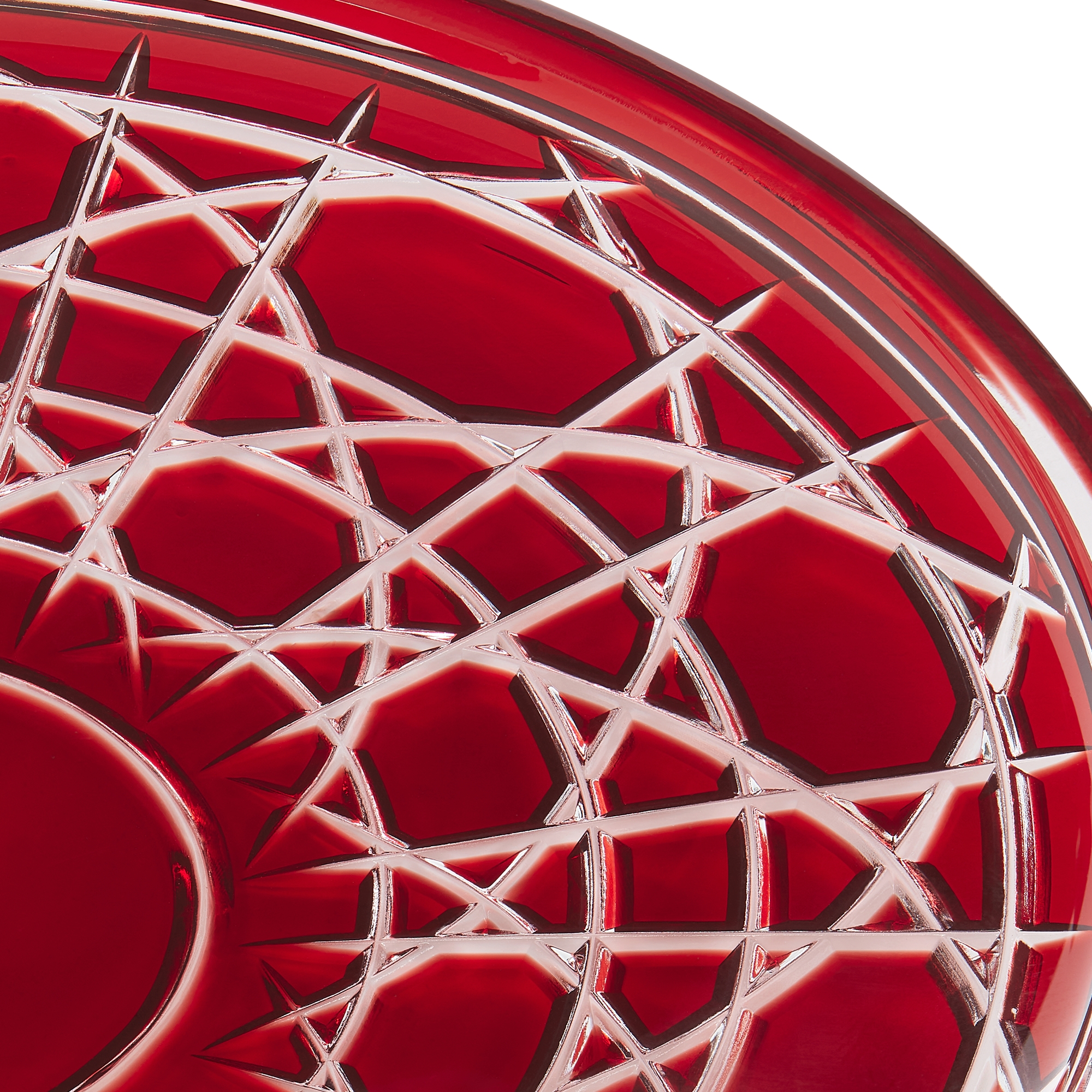 小吃碟两件套装 红色晶体搭配藤格纹图案 E09