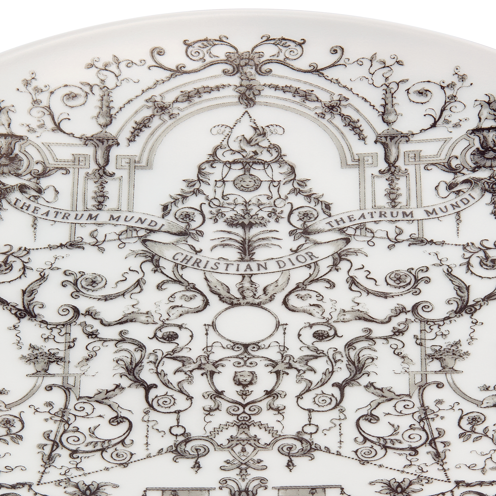 小吃碟四件套装 白色瓷质金色调 Dioresque Stella 图案和黑色蝴蝶图案 E11