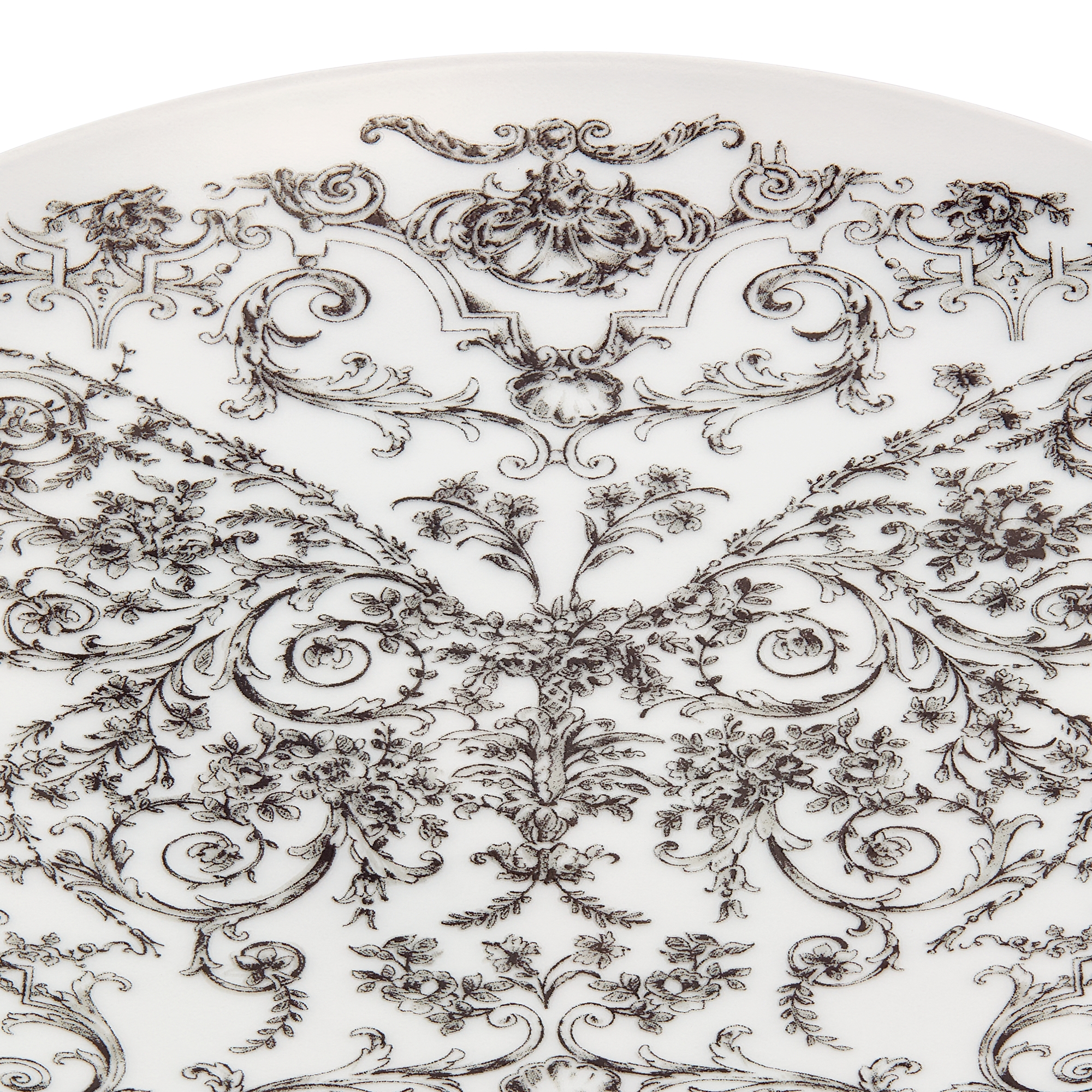 小吃碟四件套装 白色瓷质金色调 Dioresque Stella 图案和黑色蝴蝶图案 E12