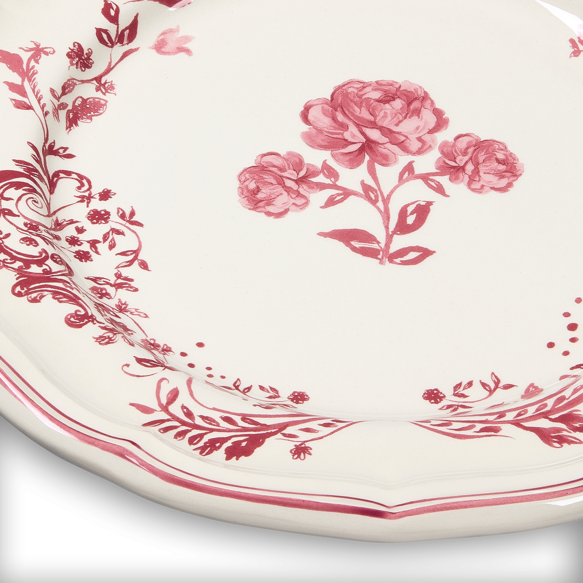 餐盘 陶瓷玫瑰图案 E09