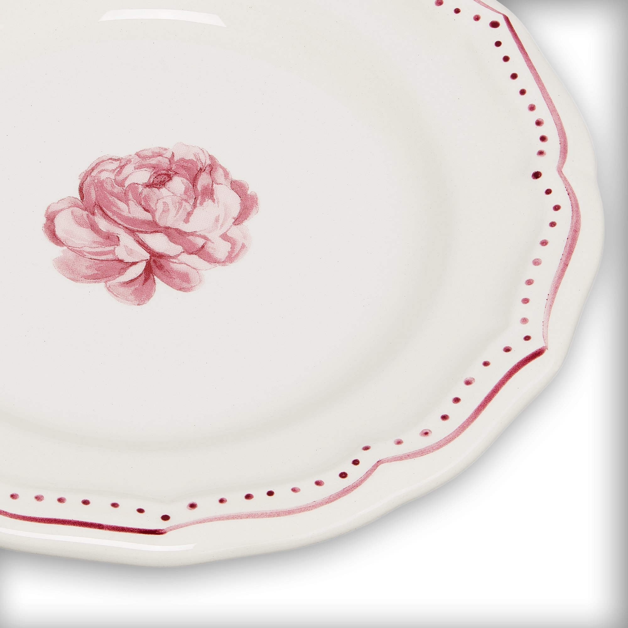 小吃碟 陶瓷玫瑰图案 E09