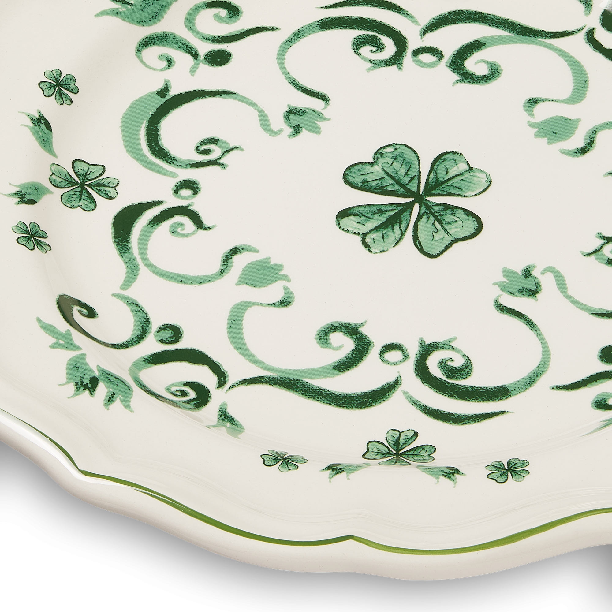 甜品碟 陶瓷四叶草图案 E09