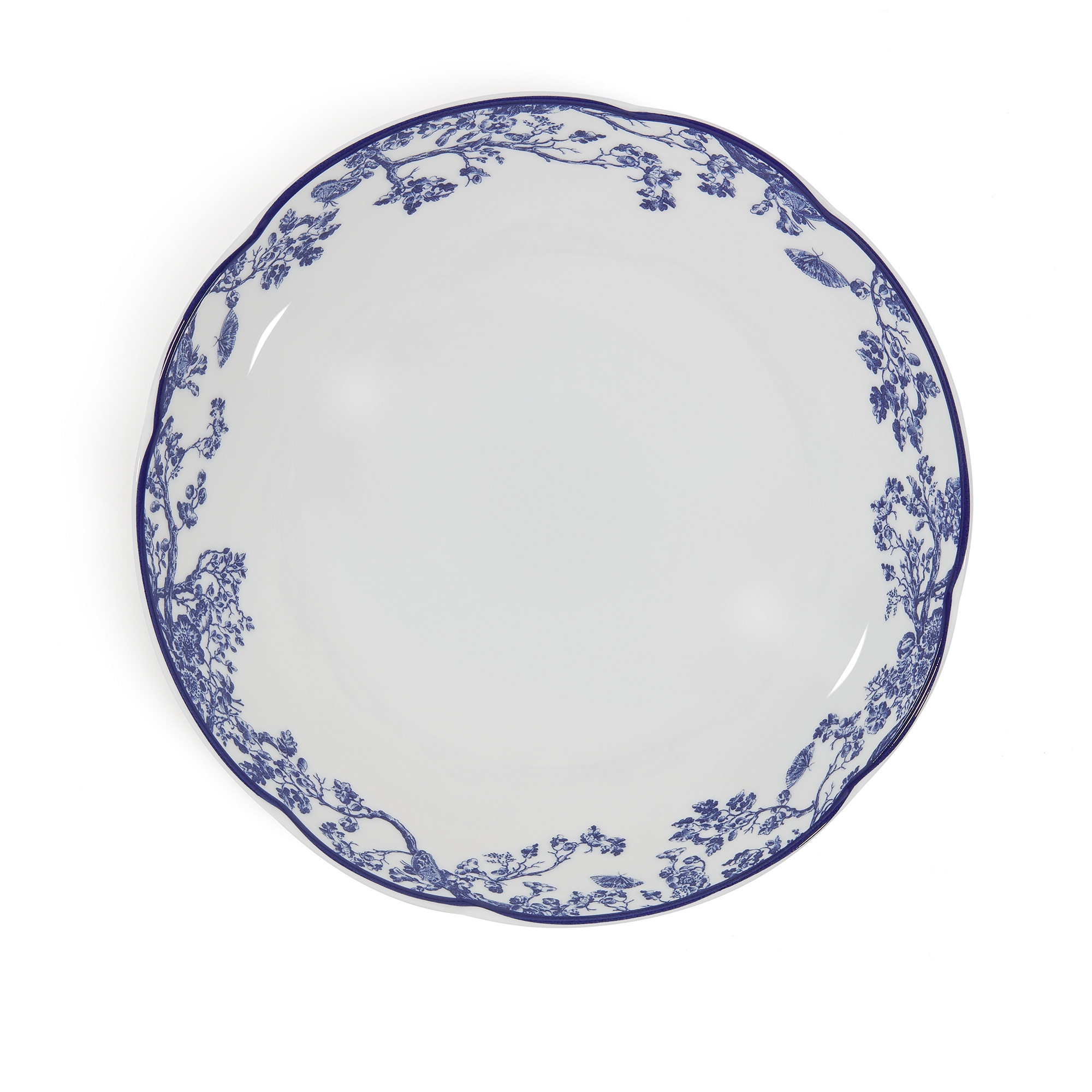 谷物碗 白色和蓝色茹伊印花 E01