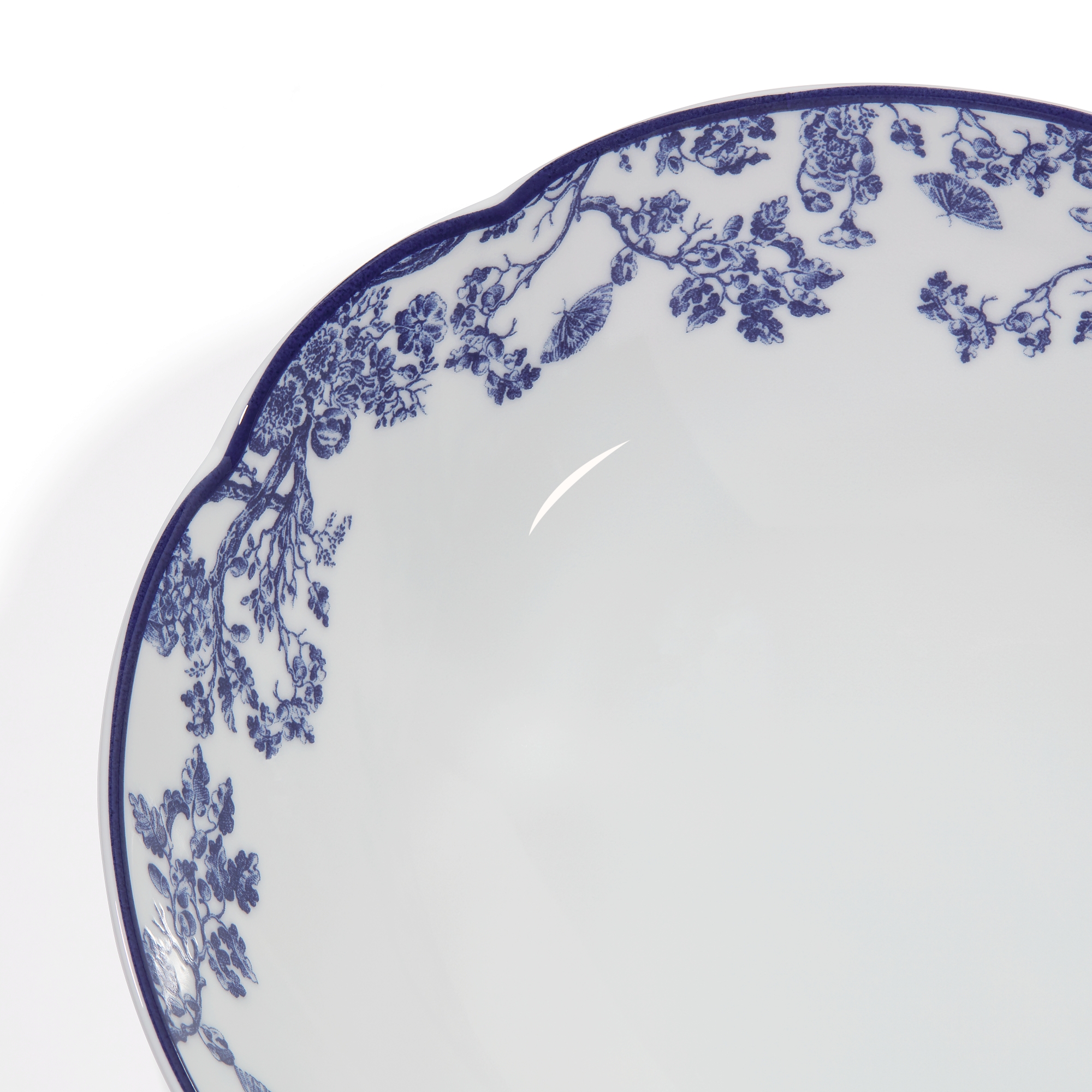 谷物碗 白色和蓝色茹伊印花 E09