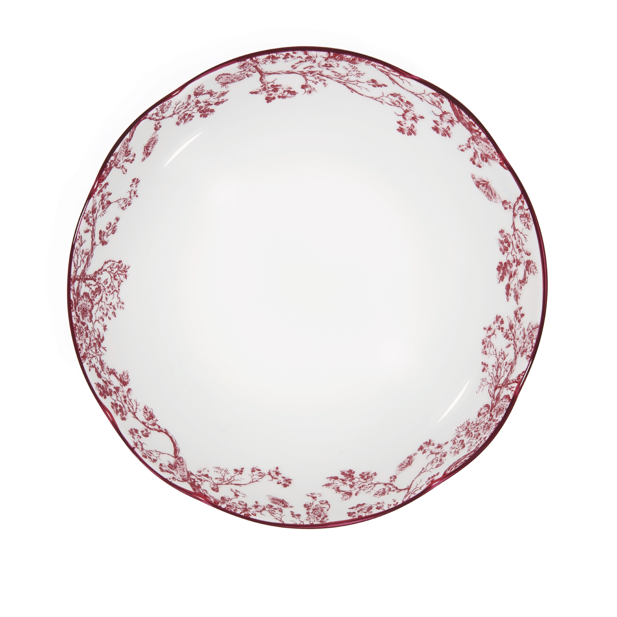 谷物碗 酒红色茹伊印花 E01