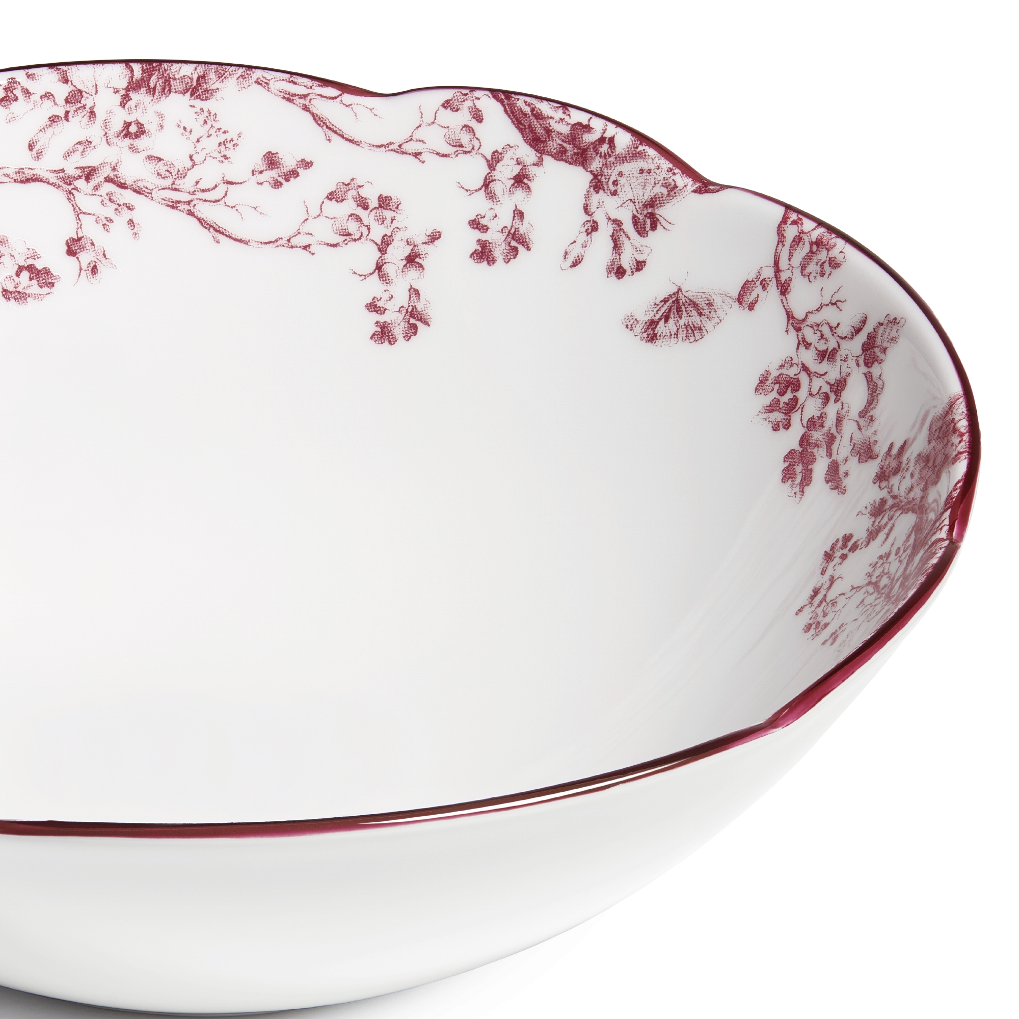 谷物碗 酒红色茹伊印花 E09