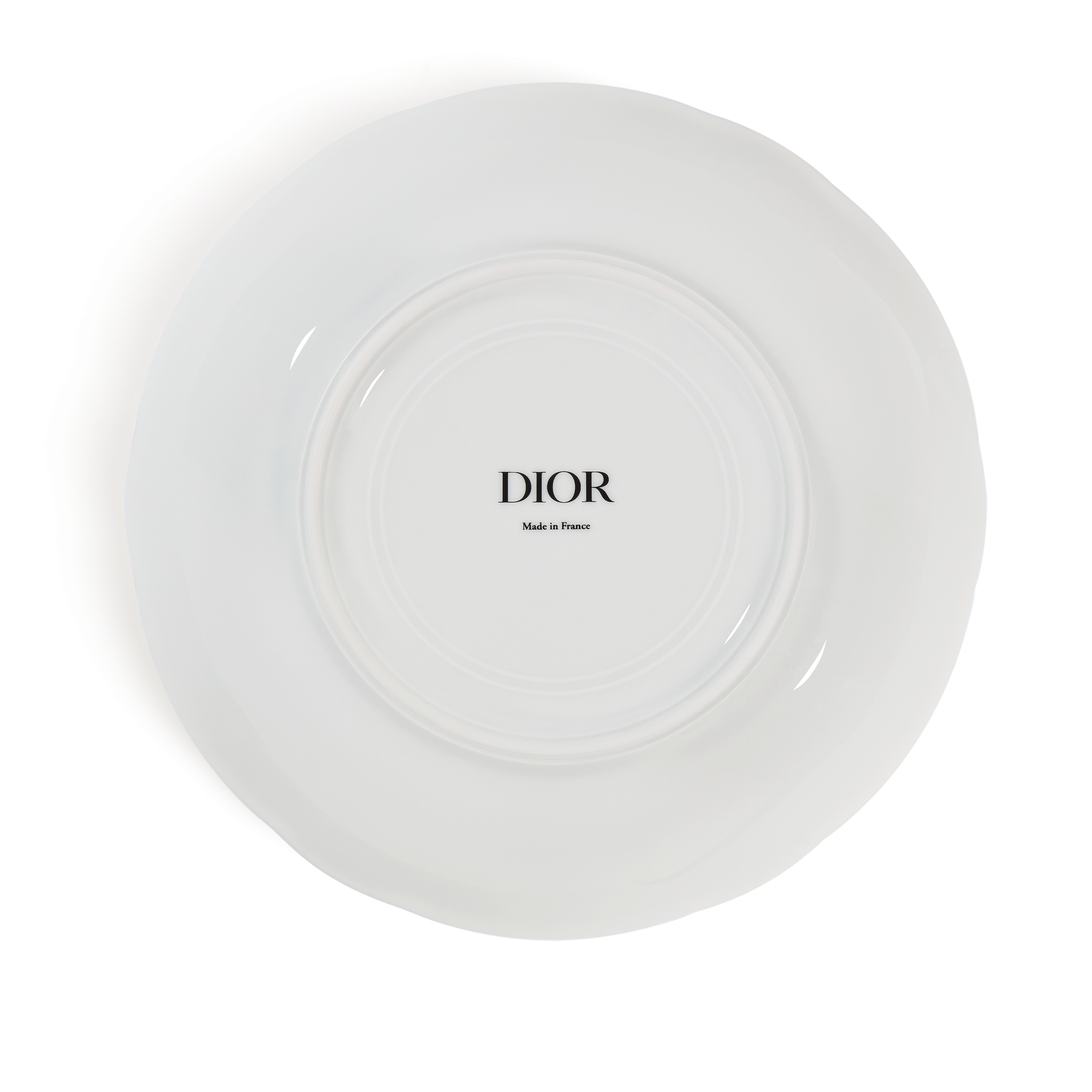 意面盘 白色和蓝色茹伊印花 E08