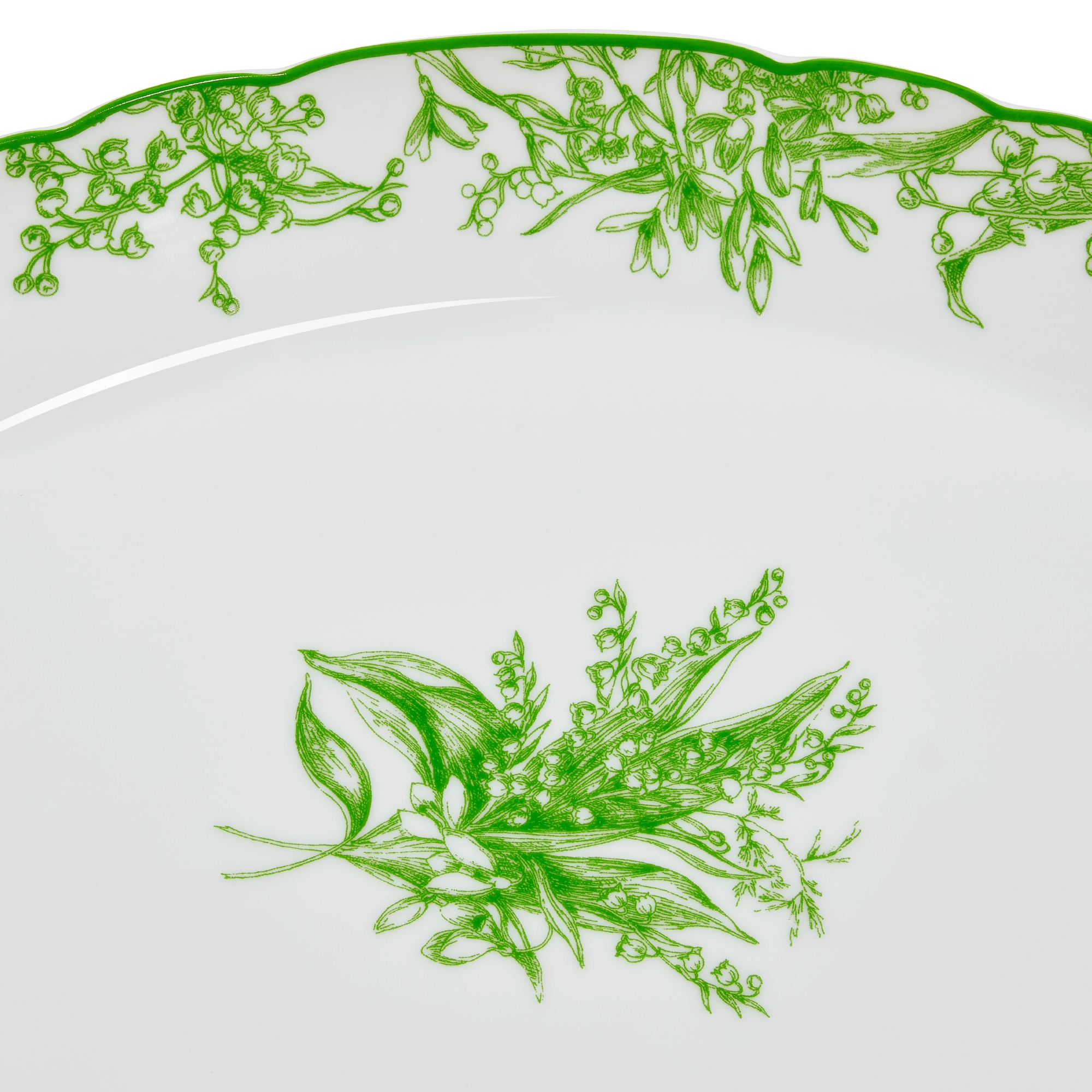 椭圆形浅盘 迪奥铃兰系列绿色细节 E09