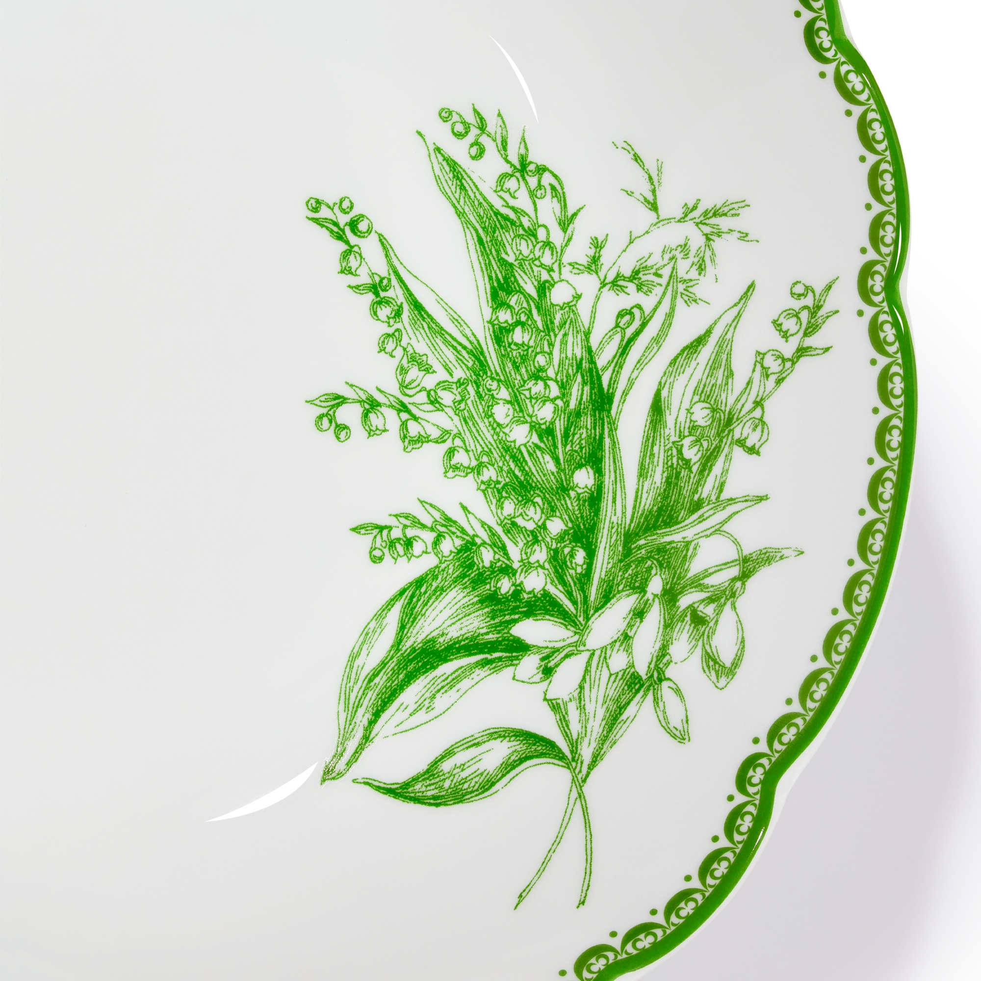 意面盘 迪奥铃兰系列绿色细节 E09