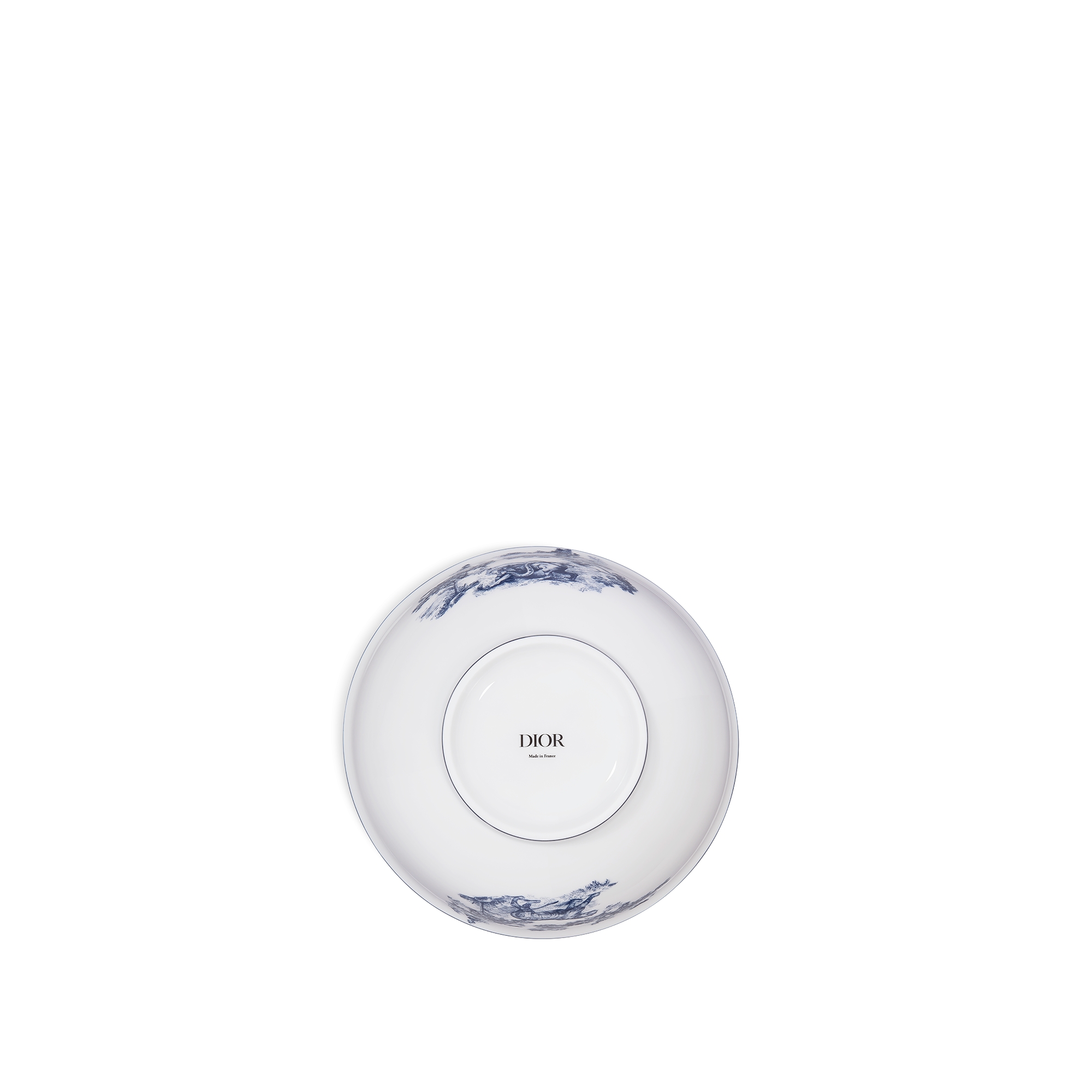 面碗 白色瓷质蓝色茹伊印花图案 E08