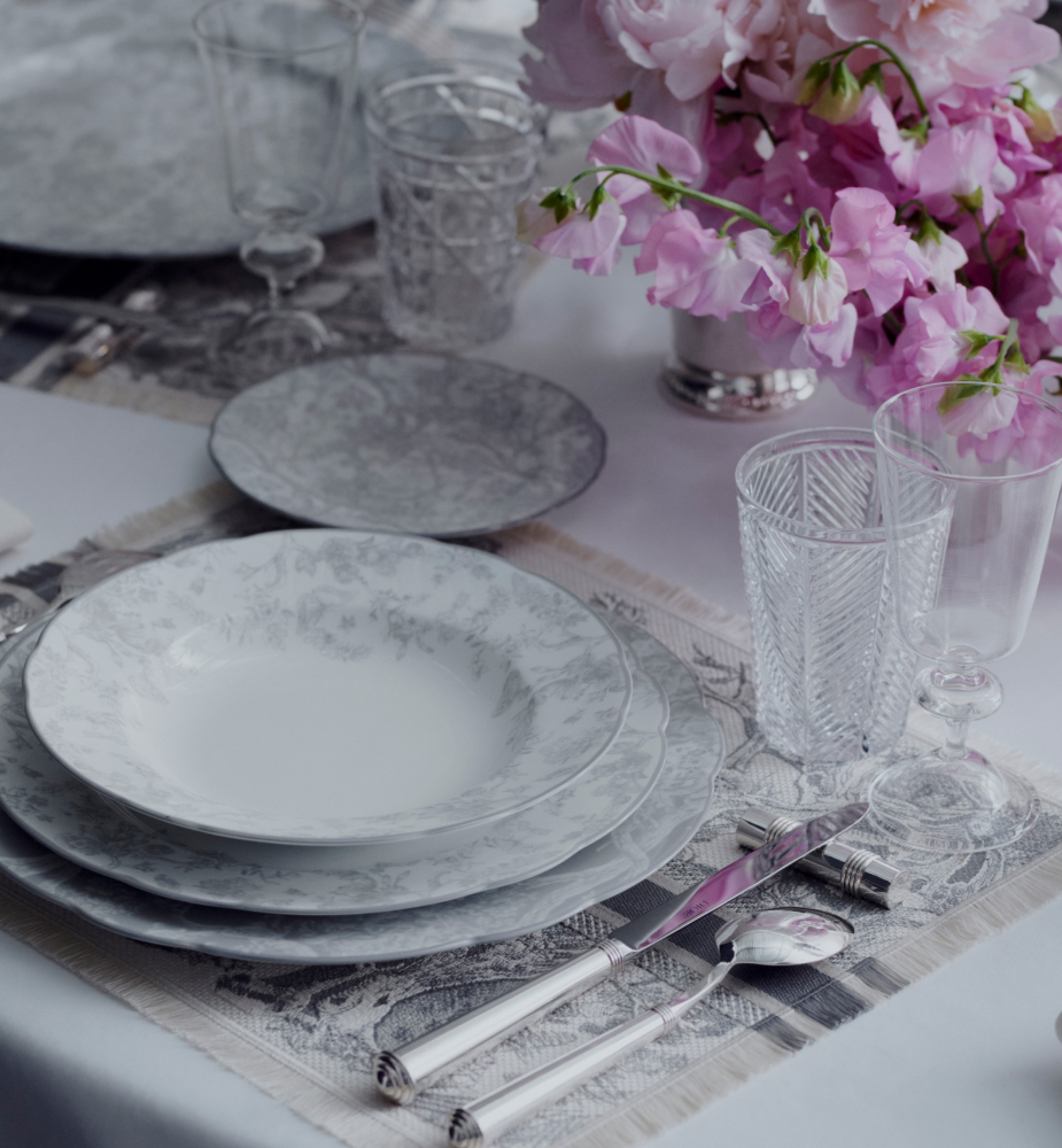 装饰盘 灰色 Hydrangea 茹伊印花 E14