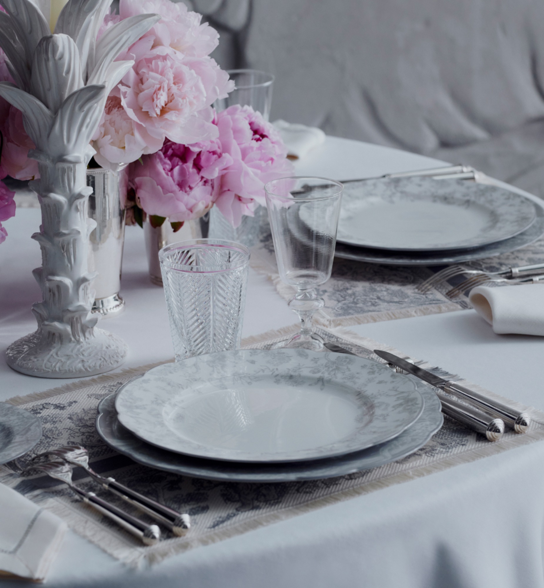 餐盘 灰色茹伊印花 E14