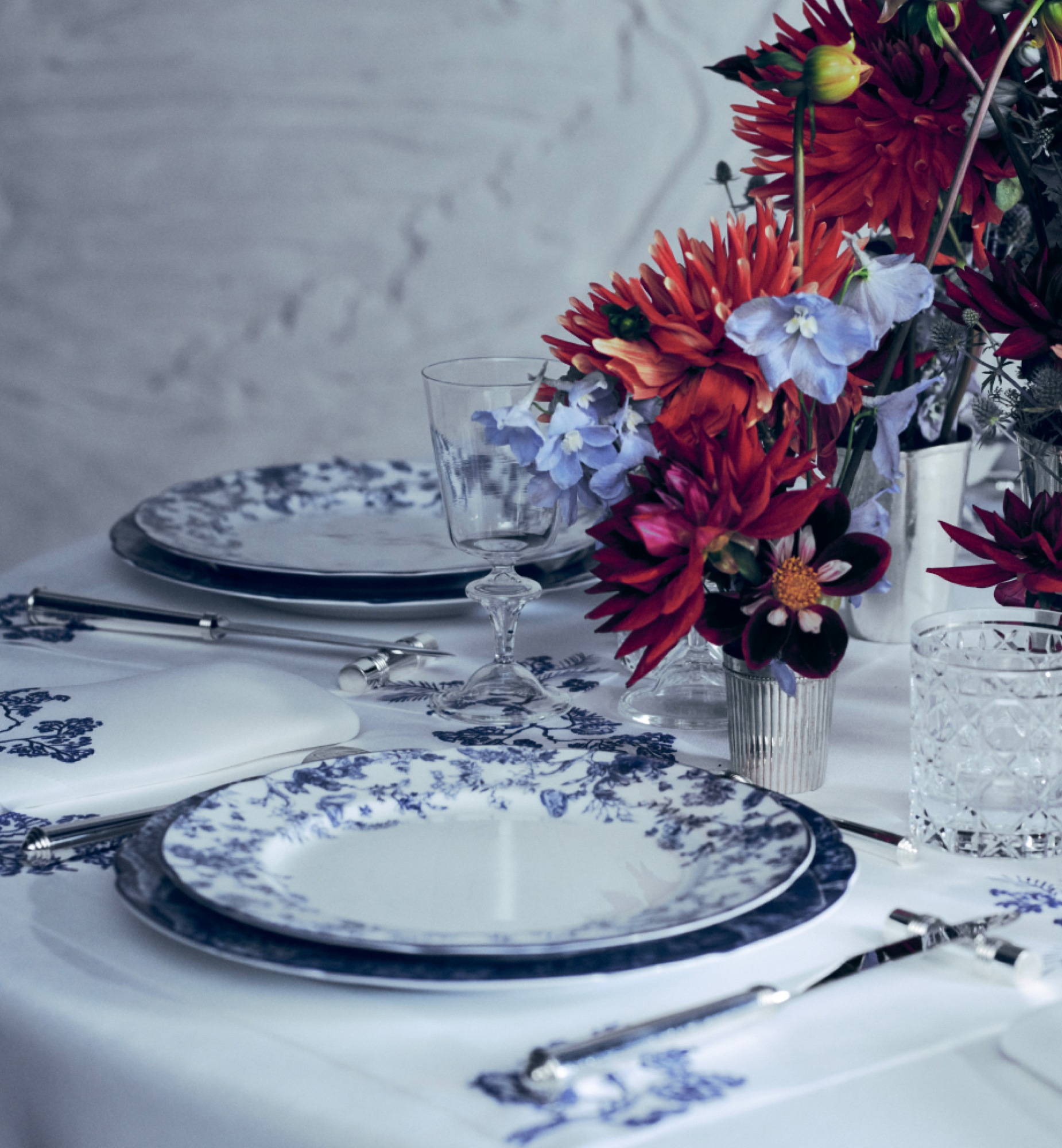 餐盘 蓝色茹伊印花 E13