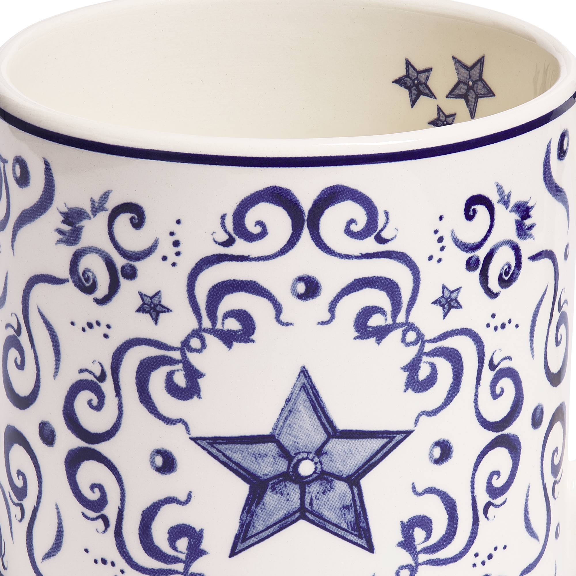 马克杯两只套装 陶瓷四叶草和星星图案 E11