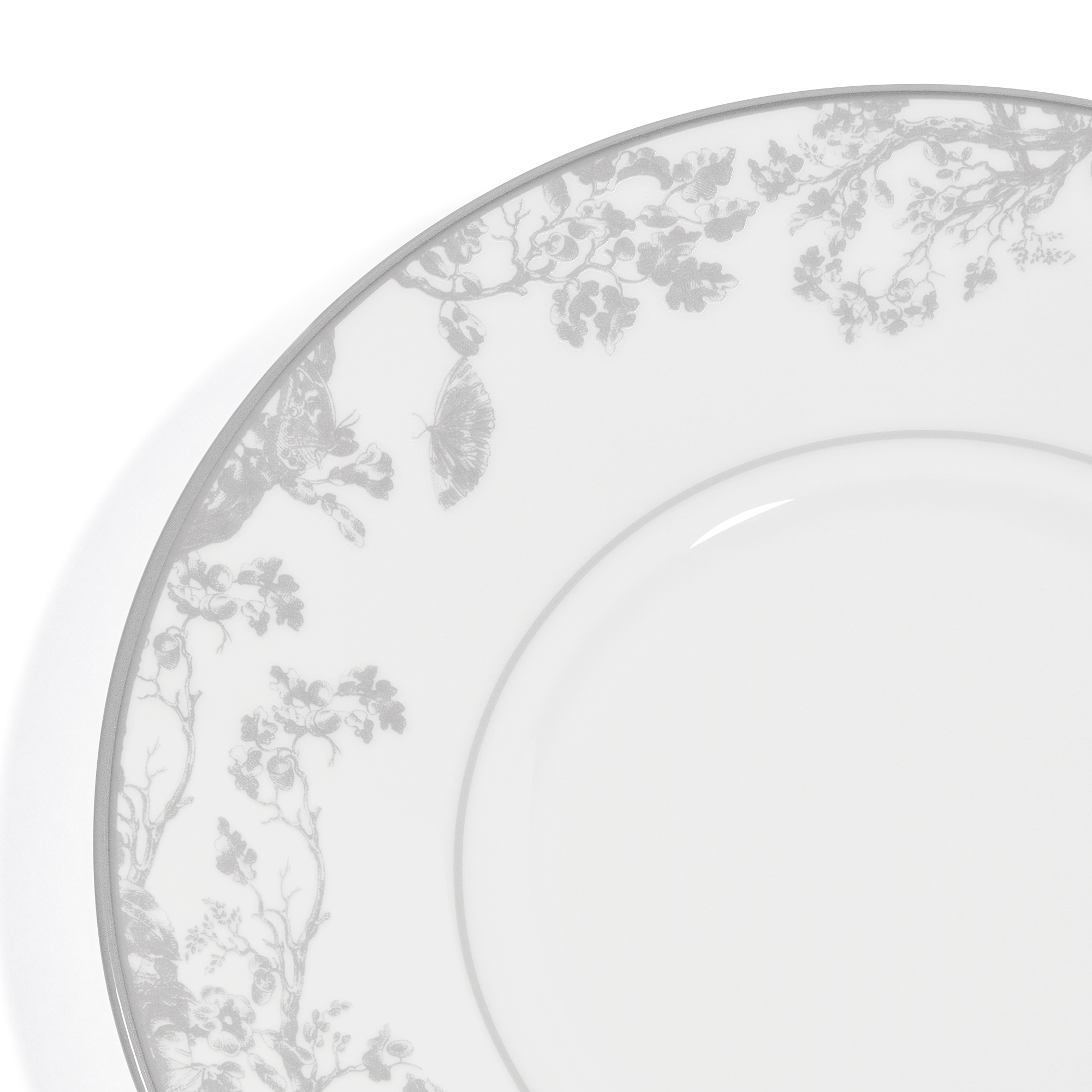 早餐杯杯托 白色和灰色茹伊印花 E09